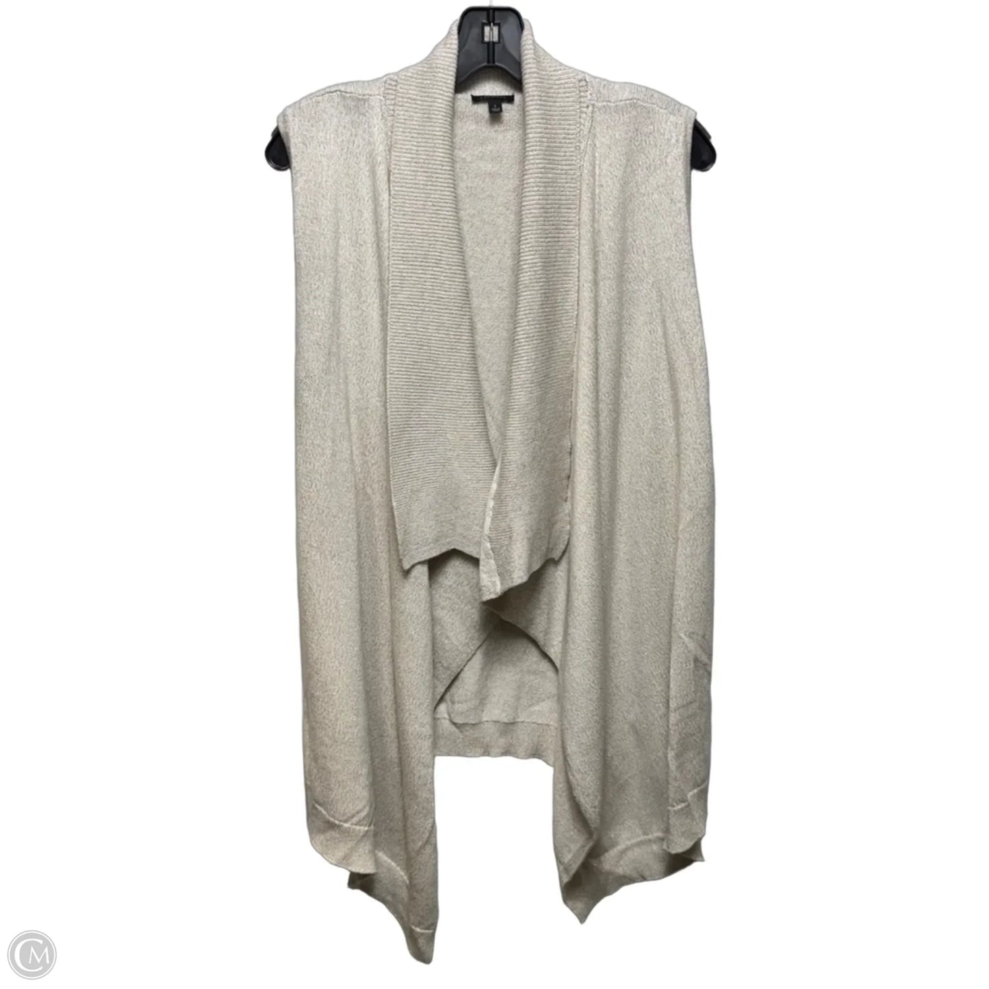 Metallic Vest Sweater By Talbots In Gold & Cream, Size: S