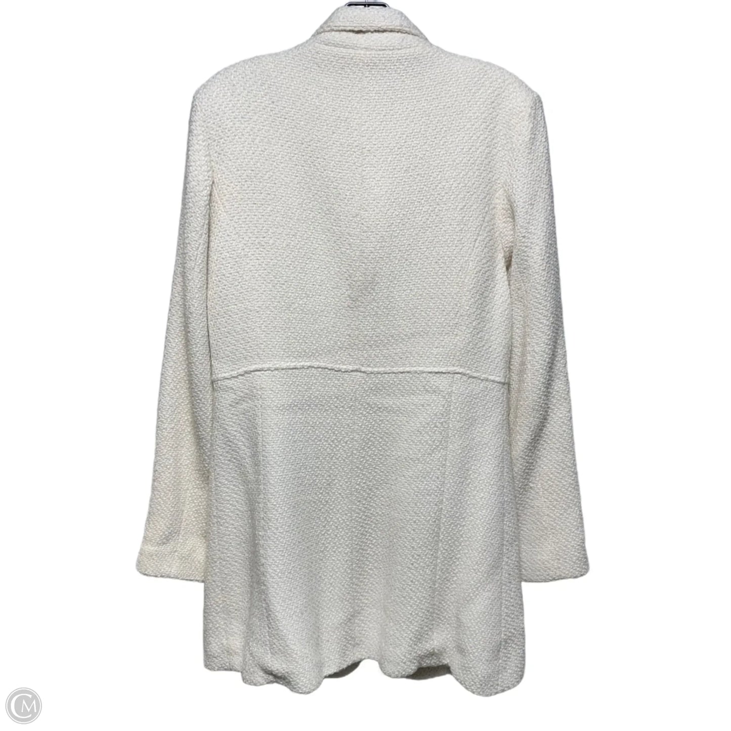 Wool Blend Stand Collar Coat By Bke In Cream, Size: L