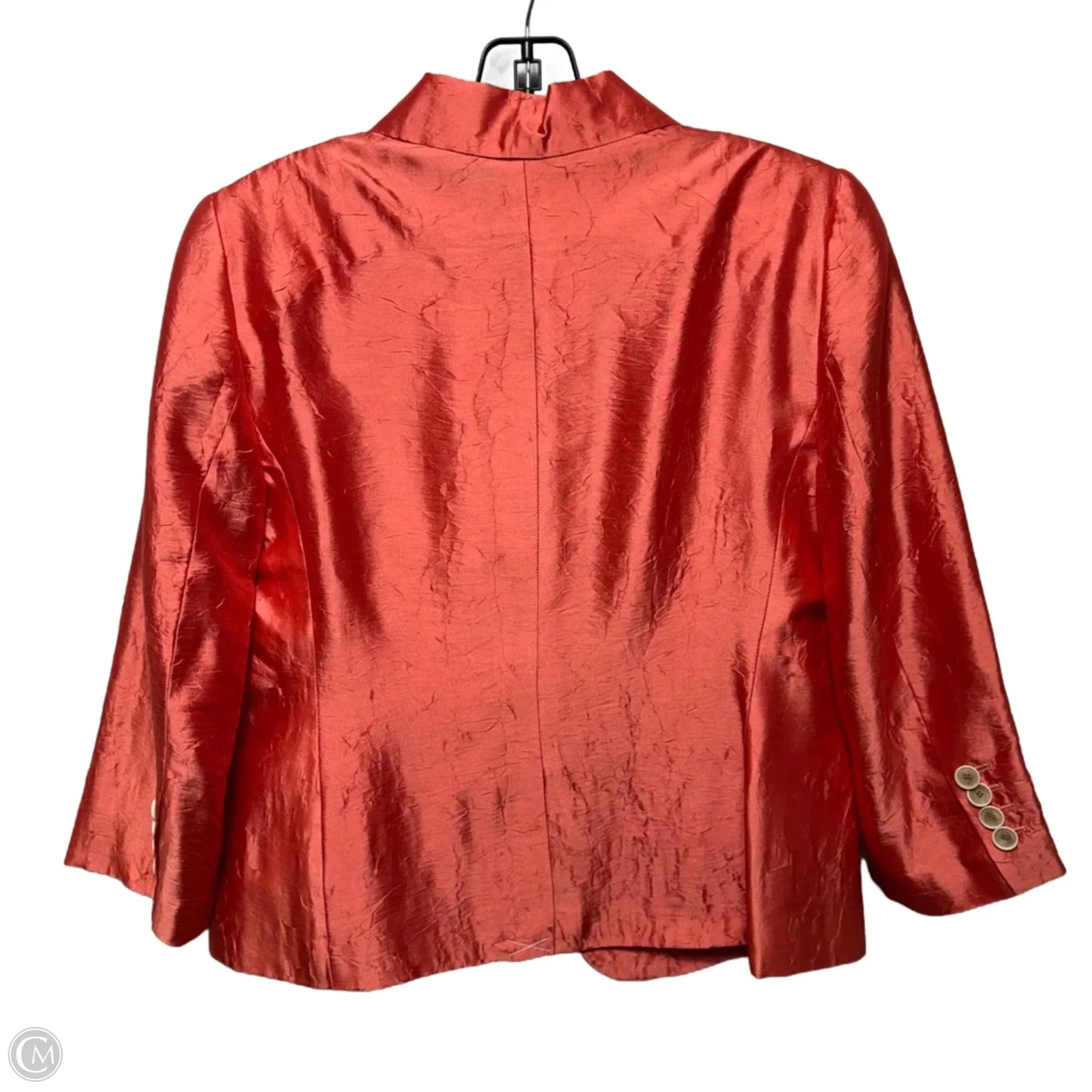 Silk Blend Blazer By Talbots In Orange, Size: 8p