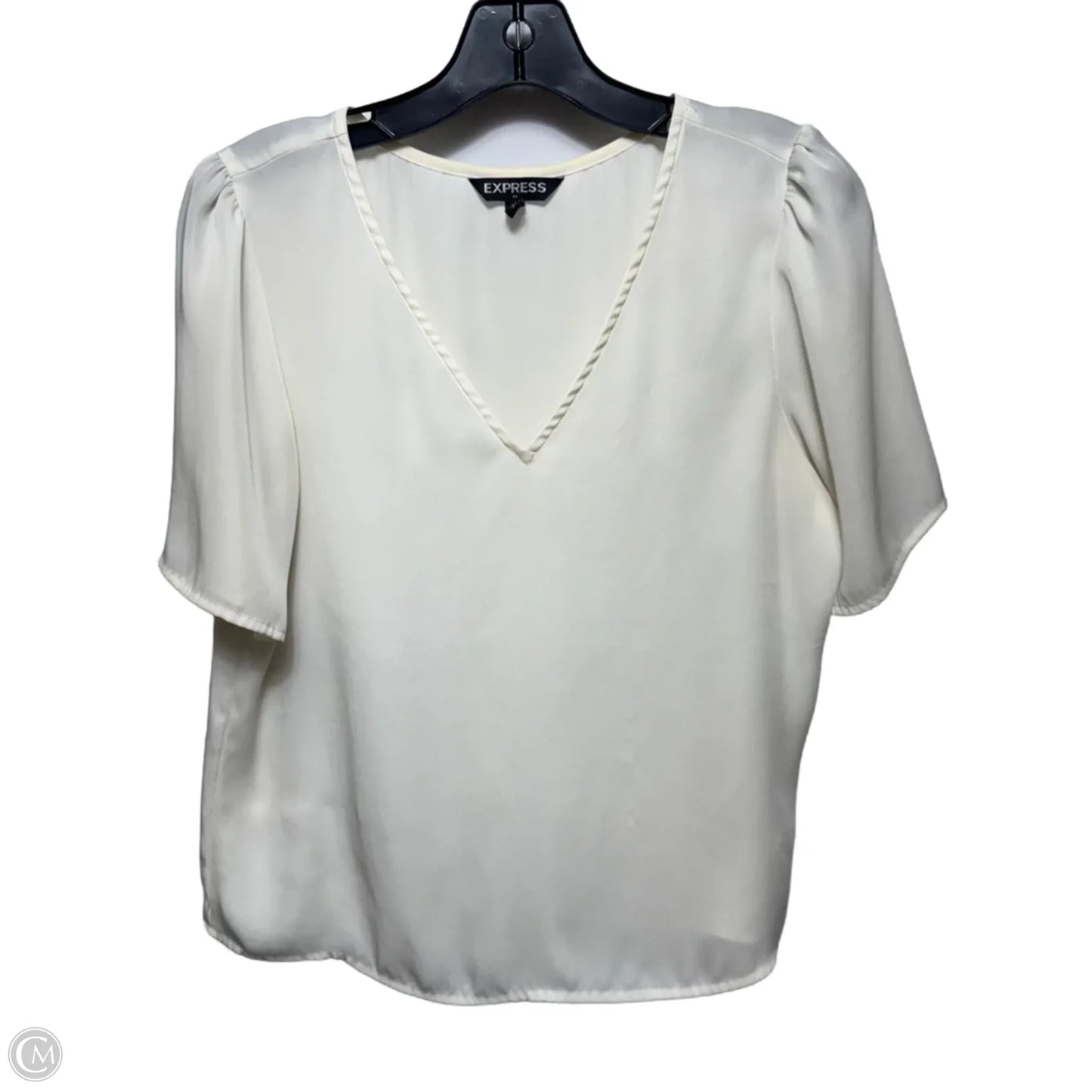 Top Short Sleeve By Express In Cream, Size: S