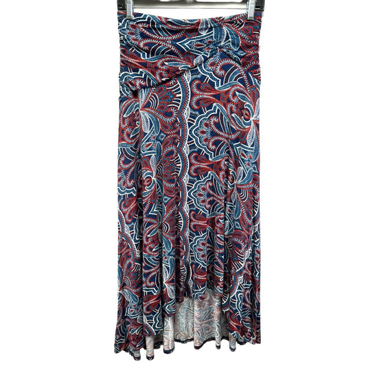Melissa Knit Paisley Maxi Skirt Hi-low By Maeve  Size: S
