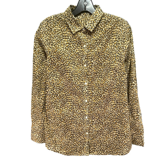 Animal Print Button Down Top Long Sleeve By J Mclaughlin  Size: S