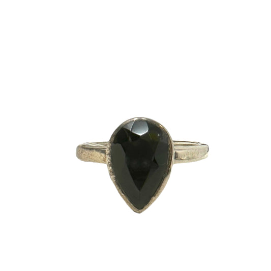 Onyx & Sterling Silver Ring By Unknown Brand Size: 8.5