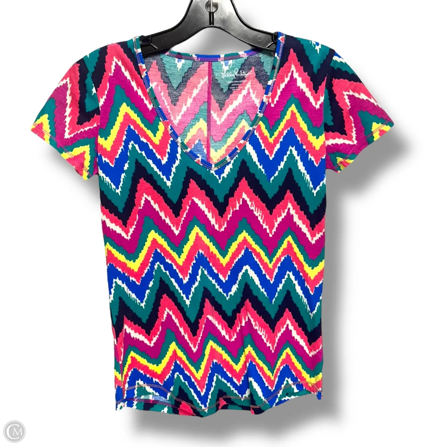 Cynthia Top Designer By Lilly Pulitzer In Multi hearts A Flutter Zigzag, Size: XS