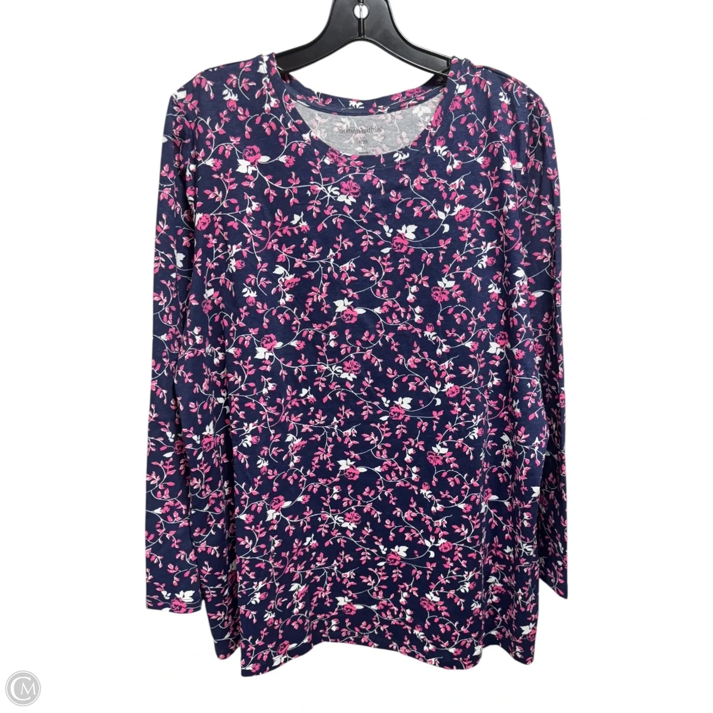 Top Long Sleeve By Woman Within In Floral Print, Size: 18