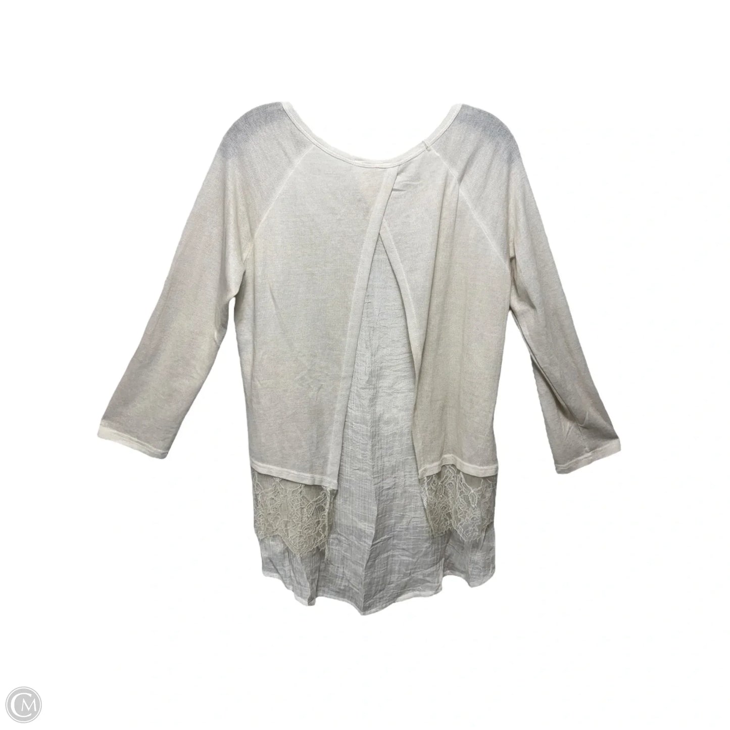 Top Long Sleeve By Fitz & Ginger In Cream, Size: M