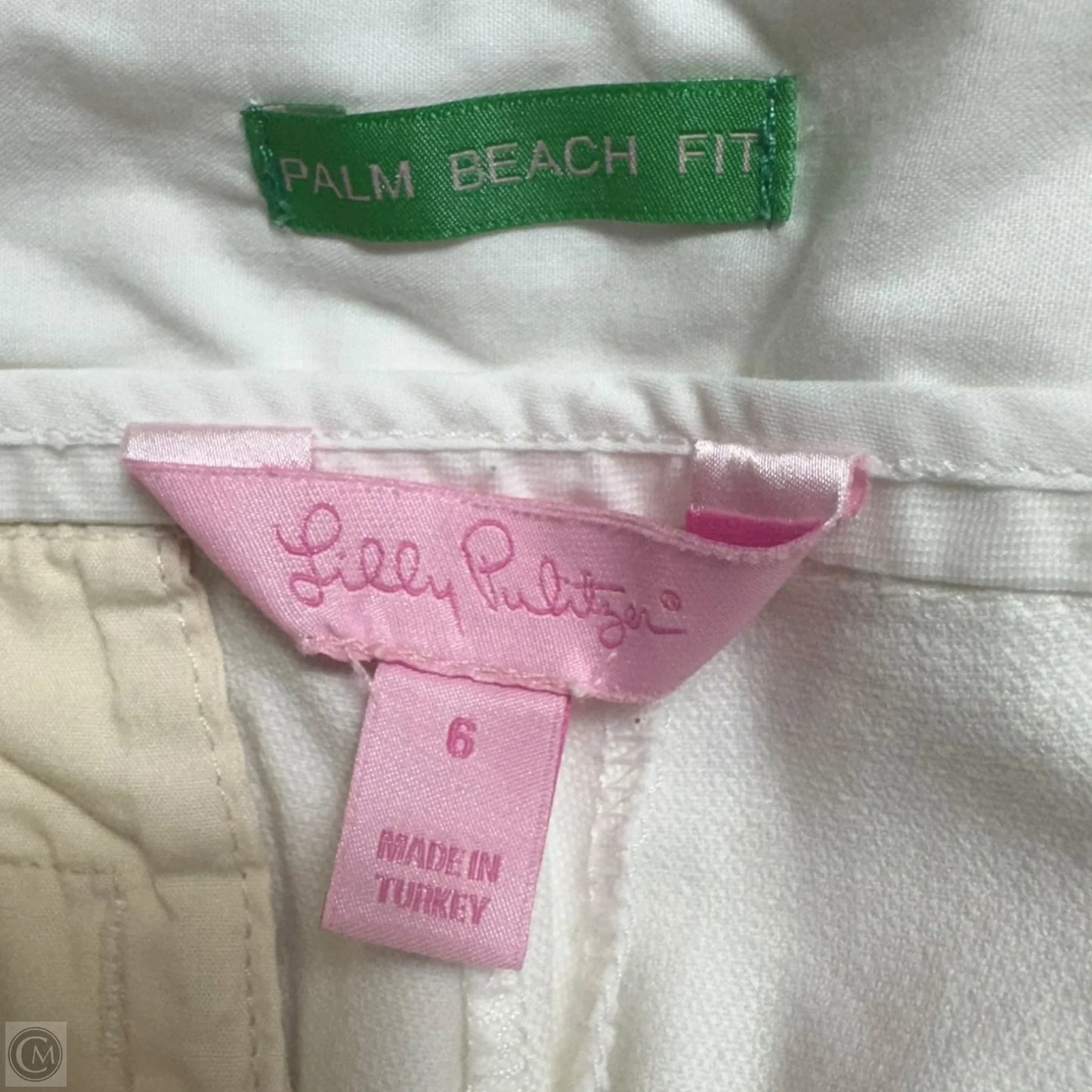 Preppy Palm Beach Fit Pants Designer By Lilly Pulitzer In White, Size: 6