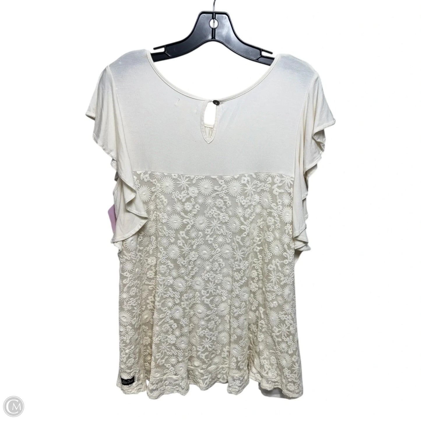 Top Short Sleeve By Matilda Jane In Cream, Size: M