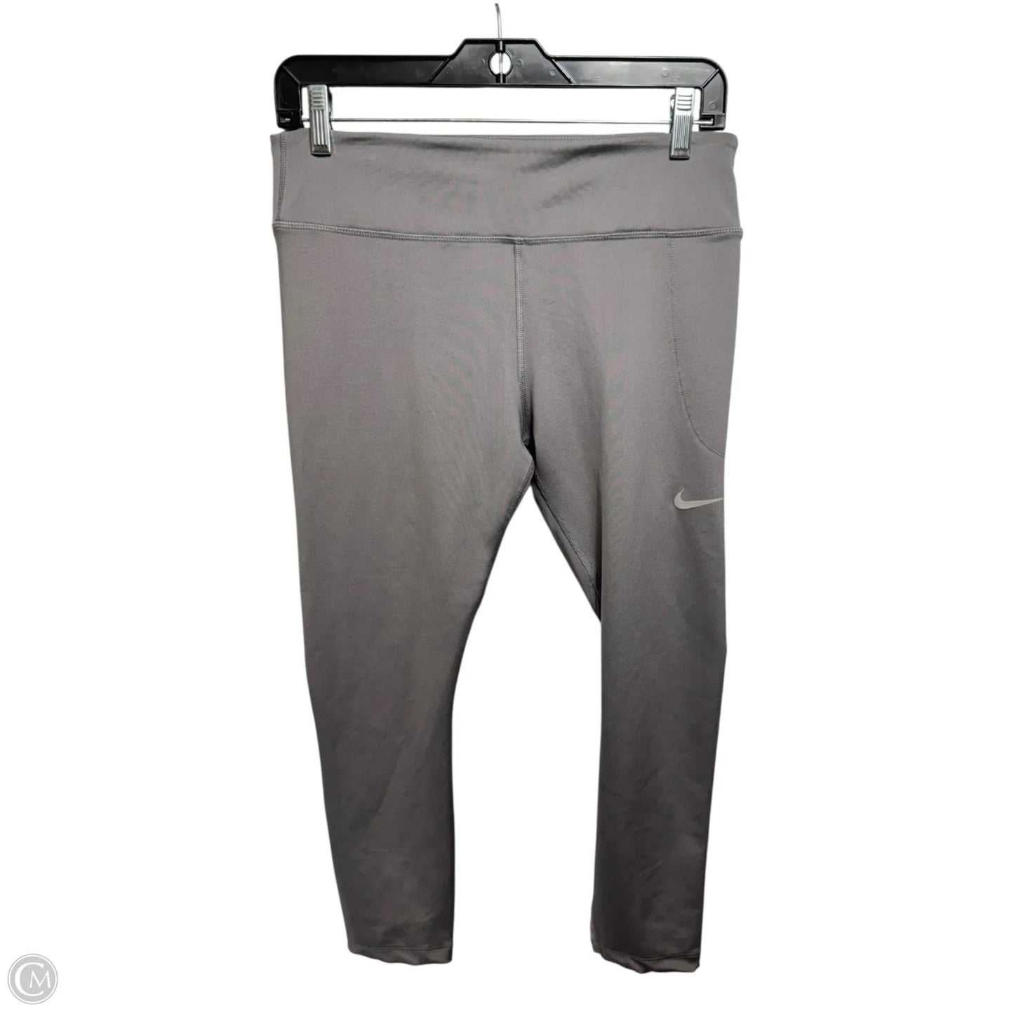 Athletic Leggings Capris By Nike Apparel In Grey, Size: L