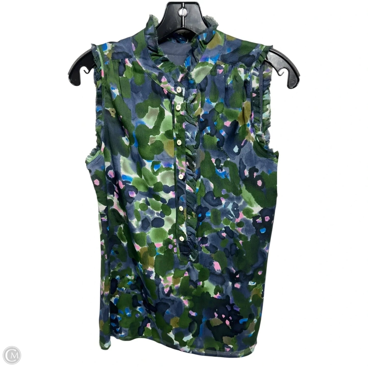 Silk Top Sleeveless By J. Crew In Multi-colored, Size: 2