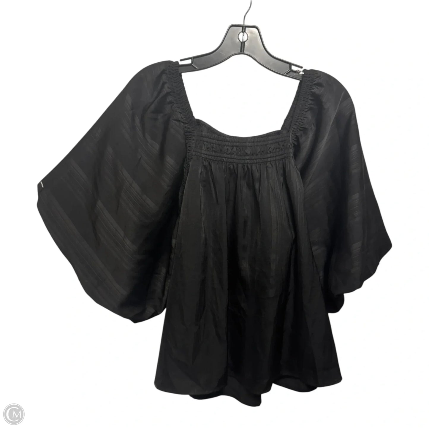 Puff Sleeve Top Short Sleeve By Entro In Black, Size: S