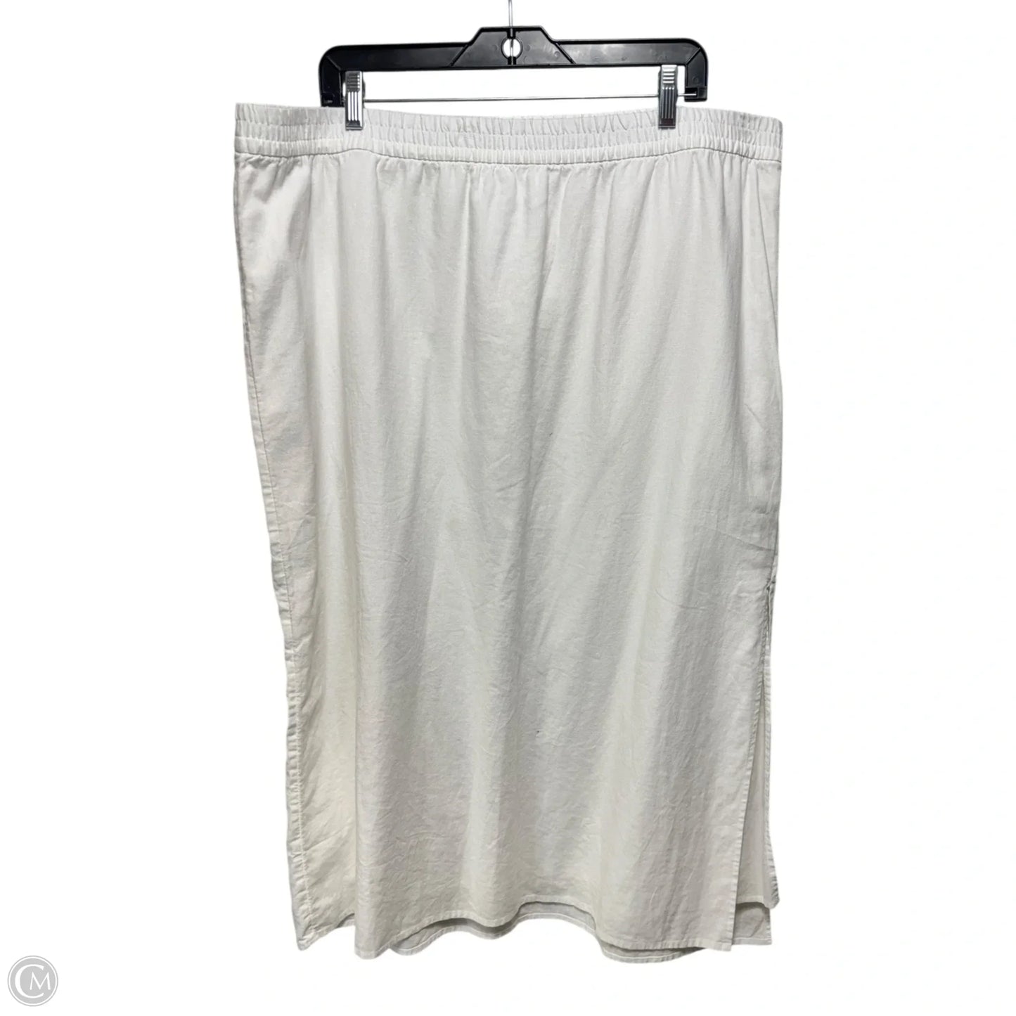 Linen Blend Side Slit Skirt Maxi By Gap In White, Size: Xxl