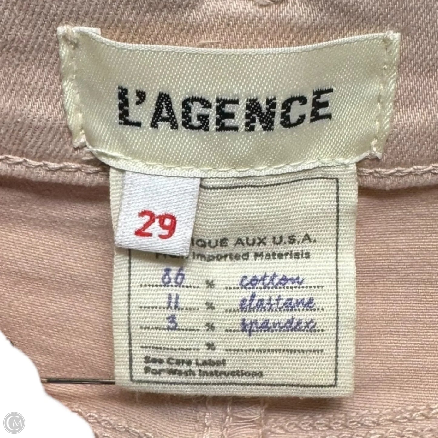 Straight Jeans By L Agence In Peach, Size: 8/29