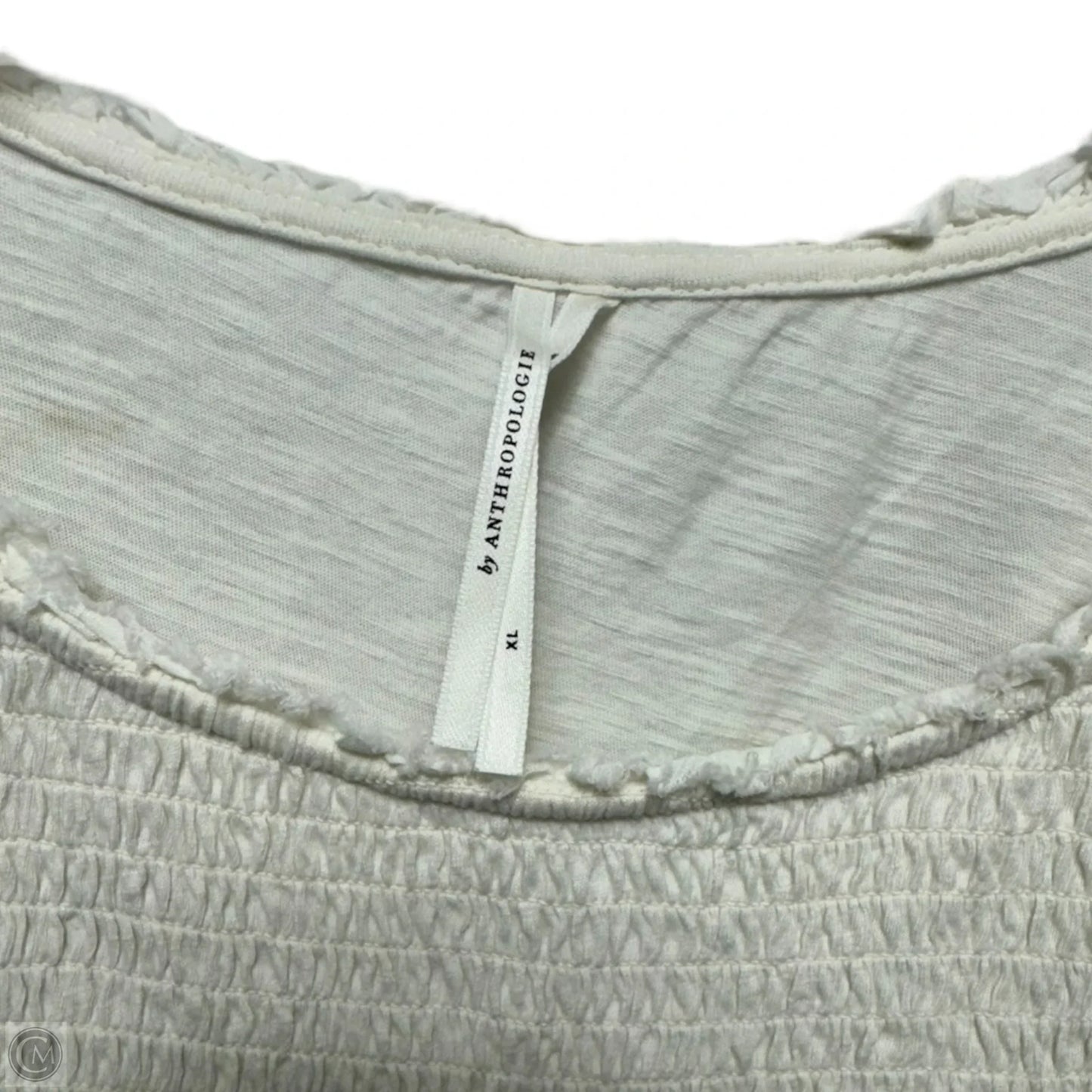 Keri Smocked Top Long Sleeve By Anthropologie In Cream, Size: 1X