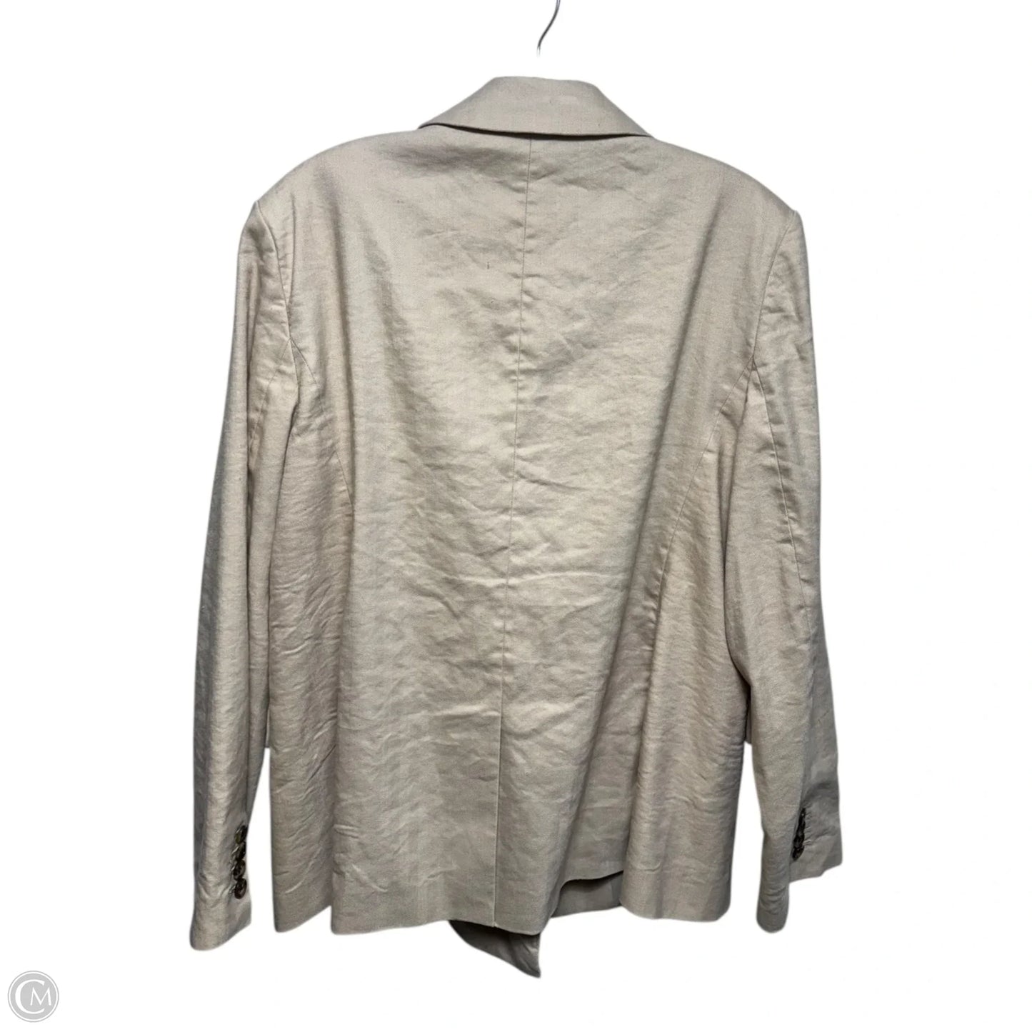 Linen Blend Blazer By Ann Taylor In Cream, Size: 14