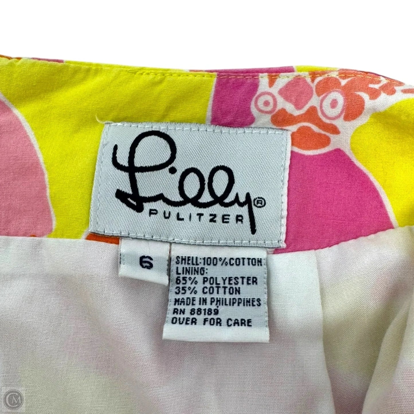 Vintage Mini Skirt By Lilly Pulitzer In Pacific Wing, Size: 6