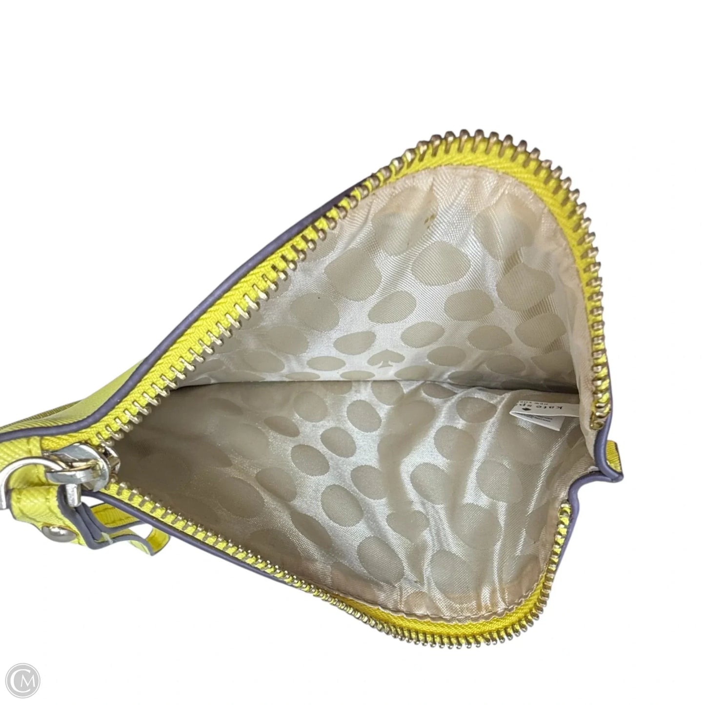 Lucy Medium L-Zip Saffiano Leather Wristlet in Lime Slice Designer By Kate Spade, Size: Medium