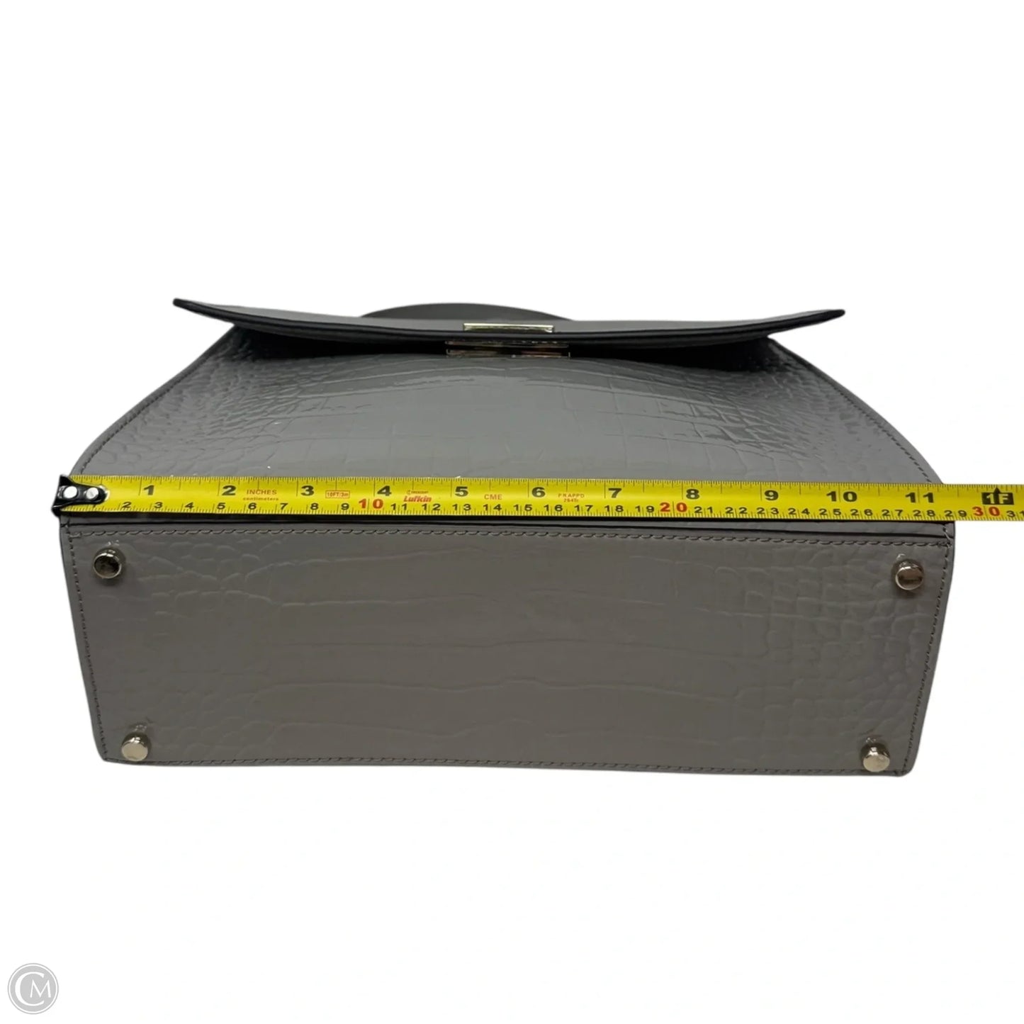 Doris Patent Croc Embossed Handbag Designer By Kate Spade, Size: Medium