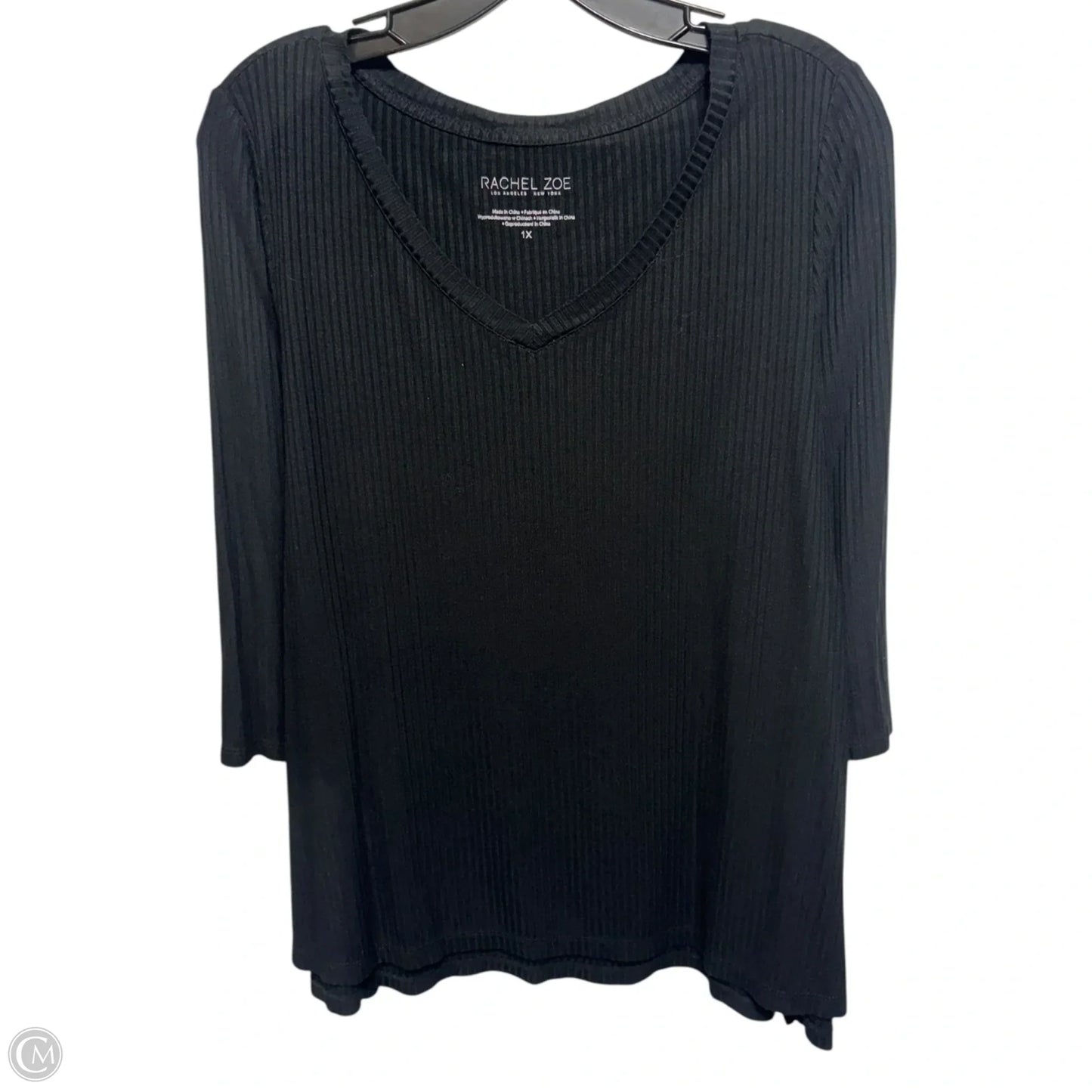 Top Long Sleeve By Rachel Zoe In Black, Size: 1x