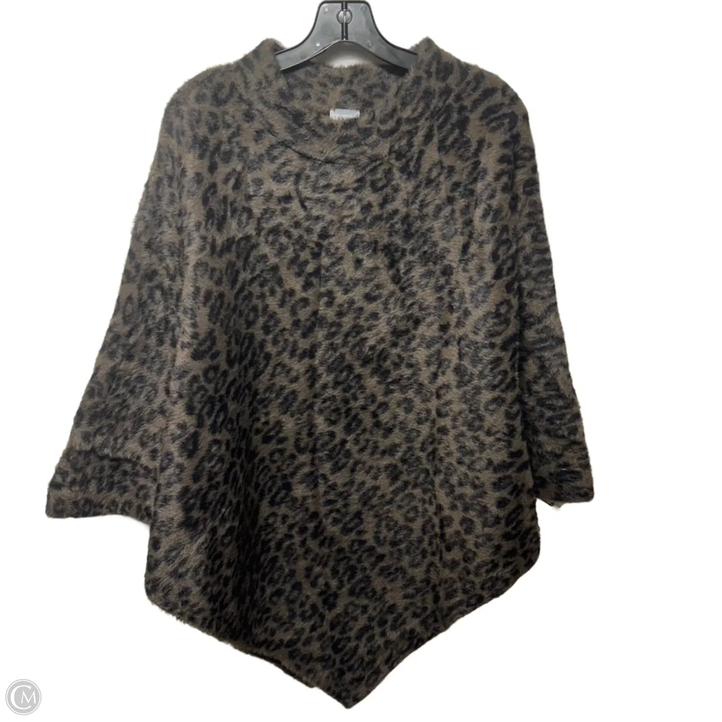 Fuzzy Leopard Poncho By Chicos In Animal Print, Size: L