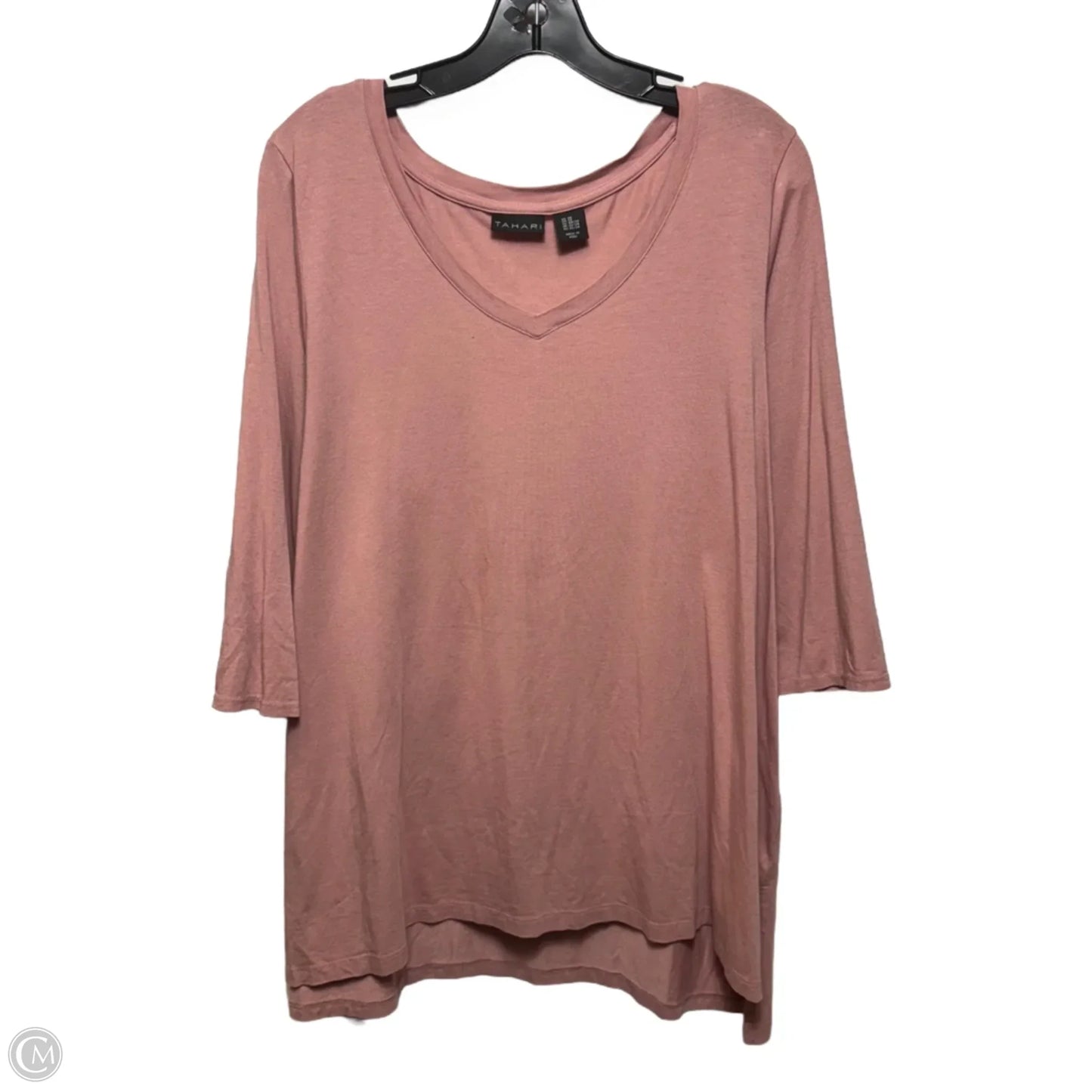 Top 3/4 Sleeve By T Tahari In Pink, Size: 2x