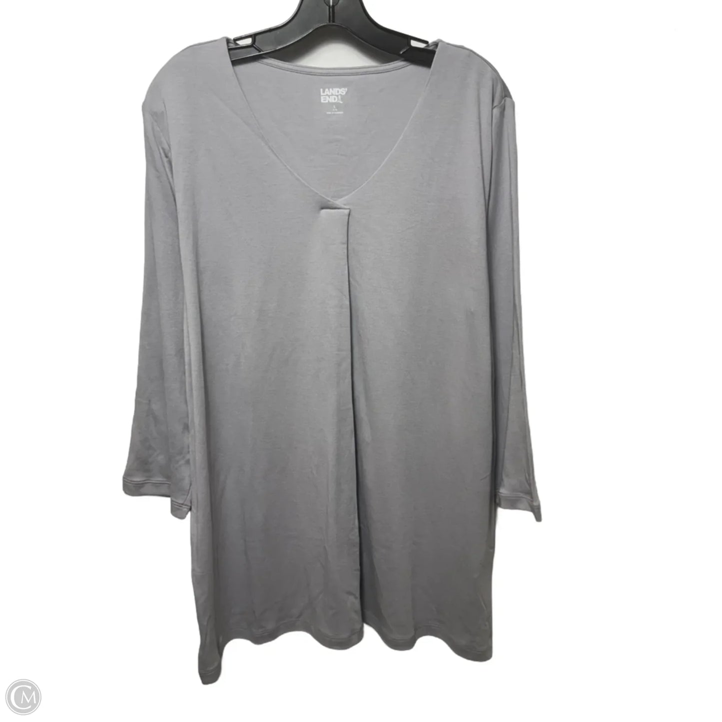 Tunic Long Sleeve Basic By Lands End In Grey, Size: L