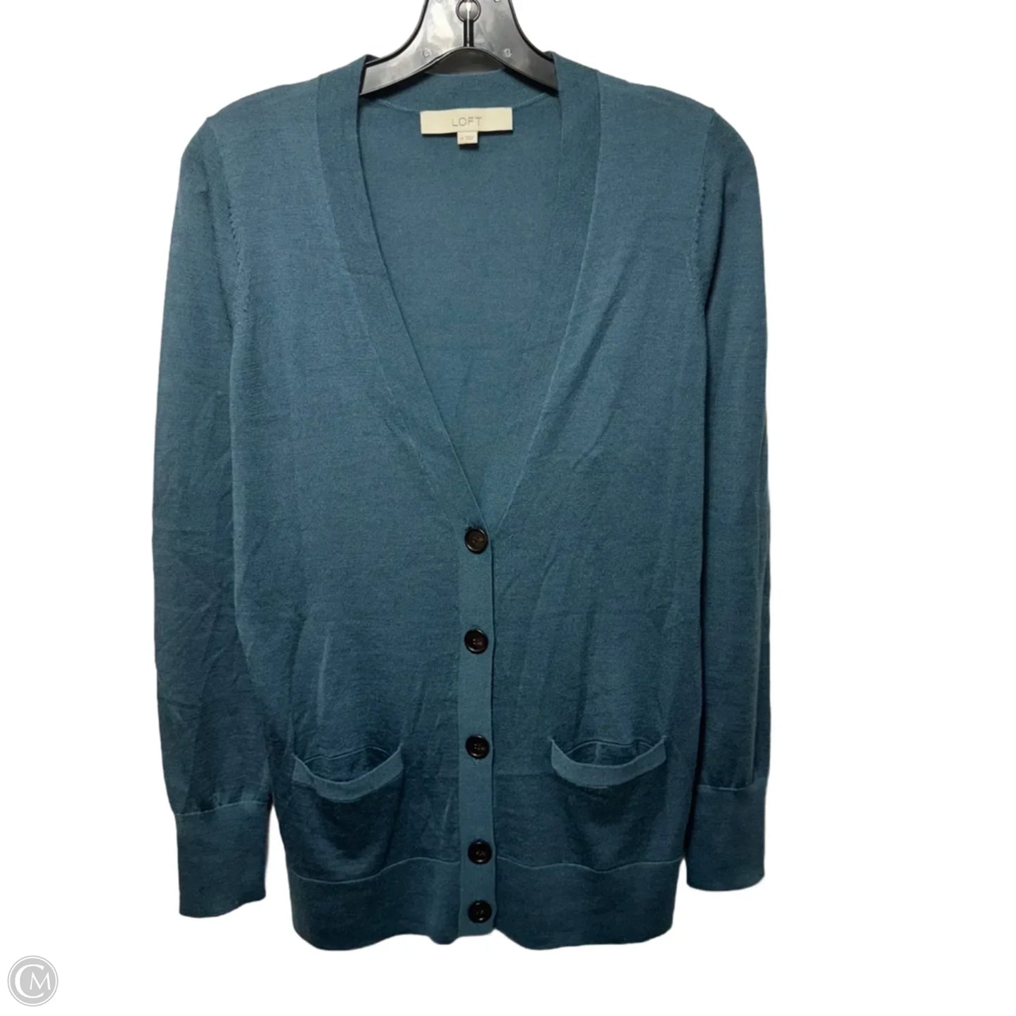 Sweater Cardigan By Loft In Teal, Size: S