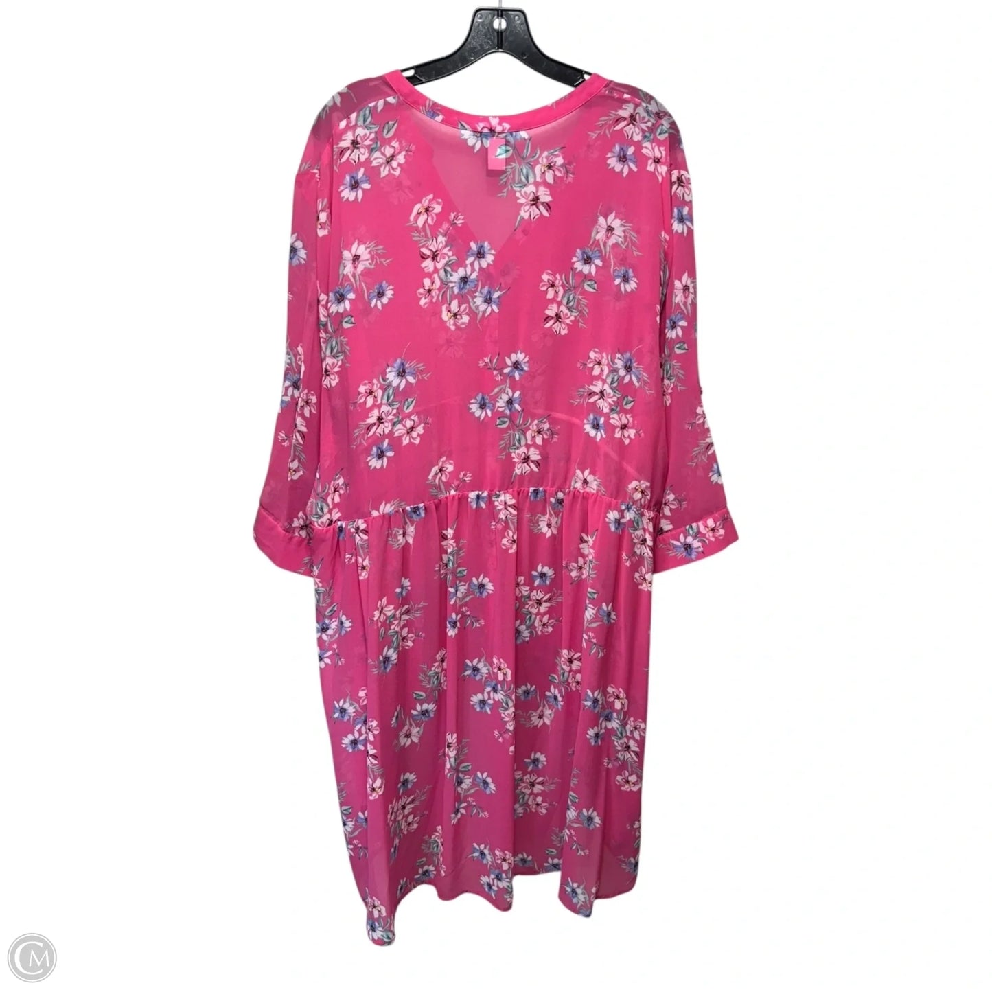 Chiffon Hi-Low Tunic Top By Torrid In Floral Print, Size: 4