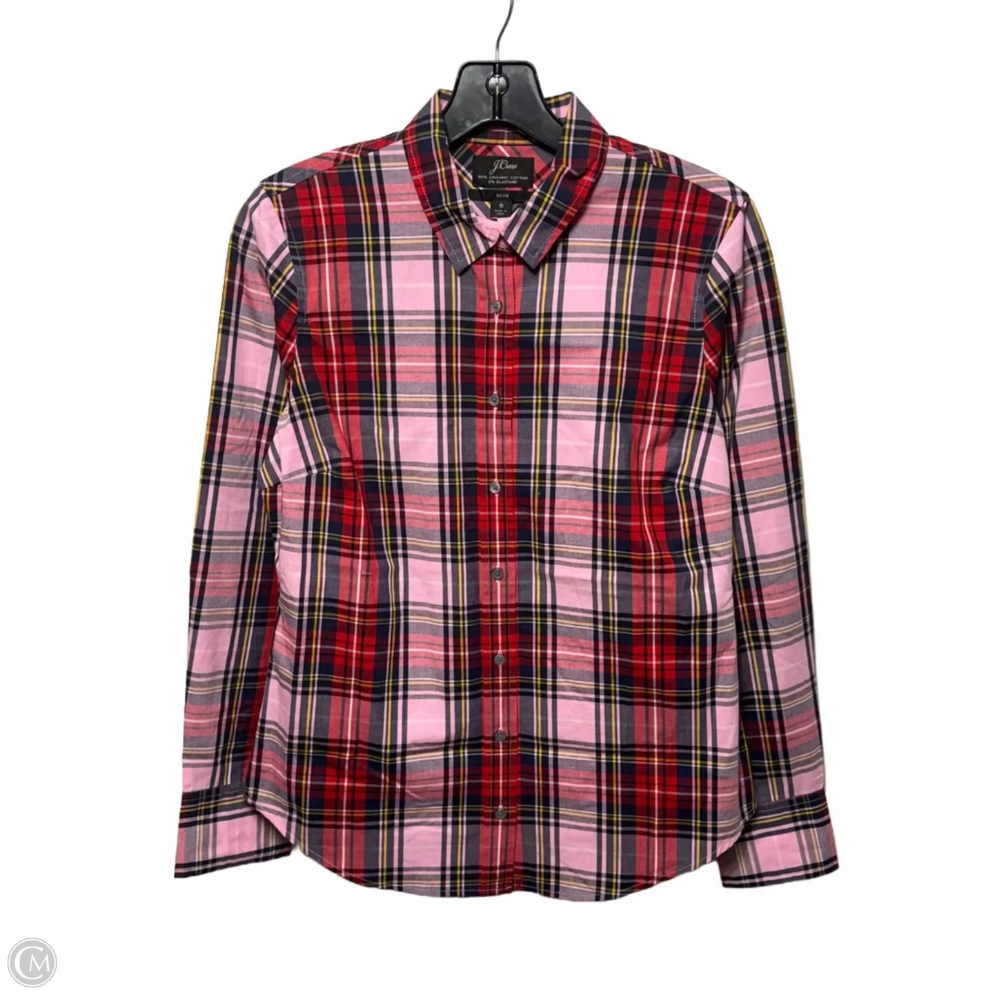 Slim Top Long Sleeve By J. Crew In Plaid Pattern, Size: 6