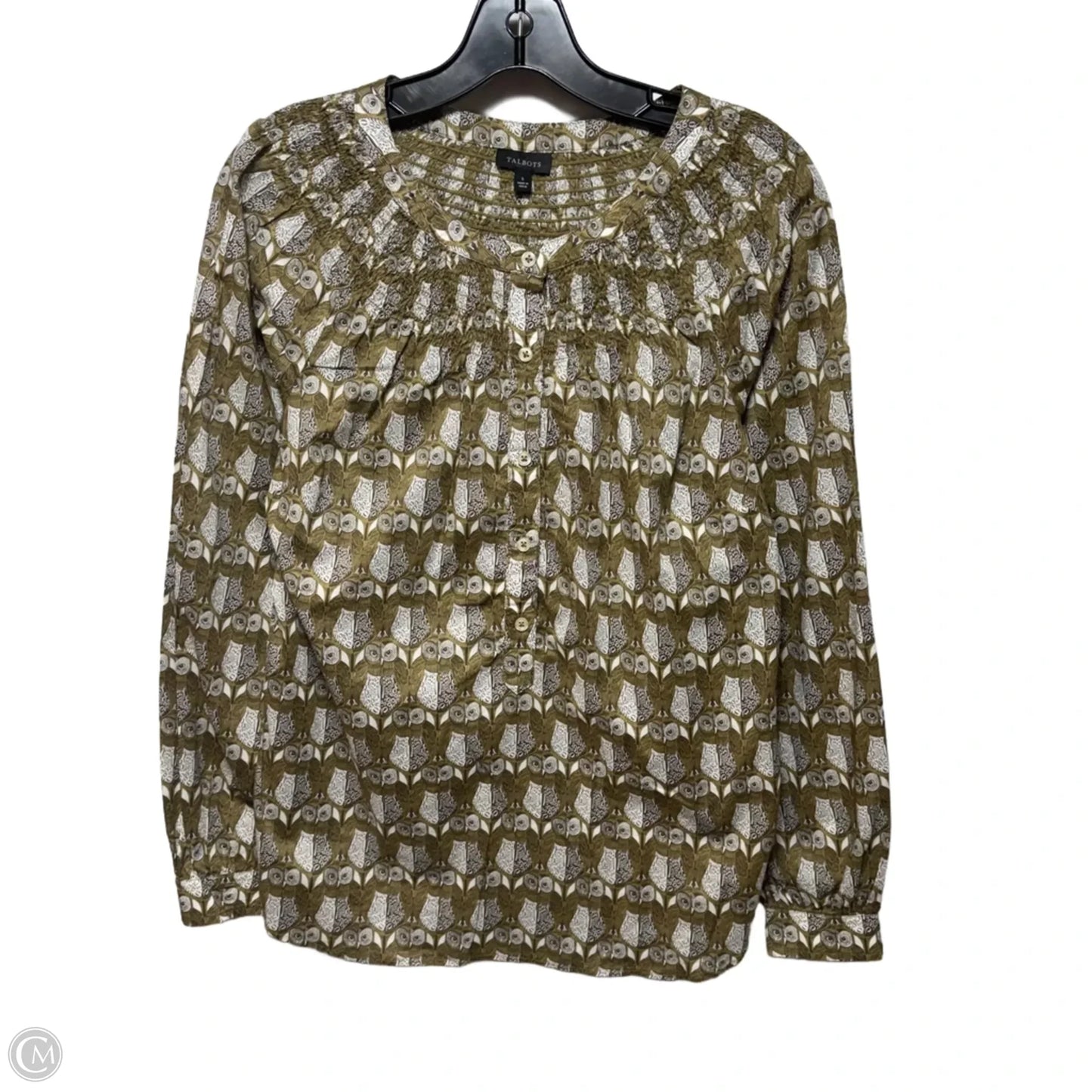 Owl Top Long Sleeve By Talbots In Animal Print, Size: S