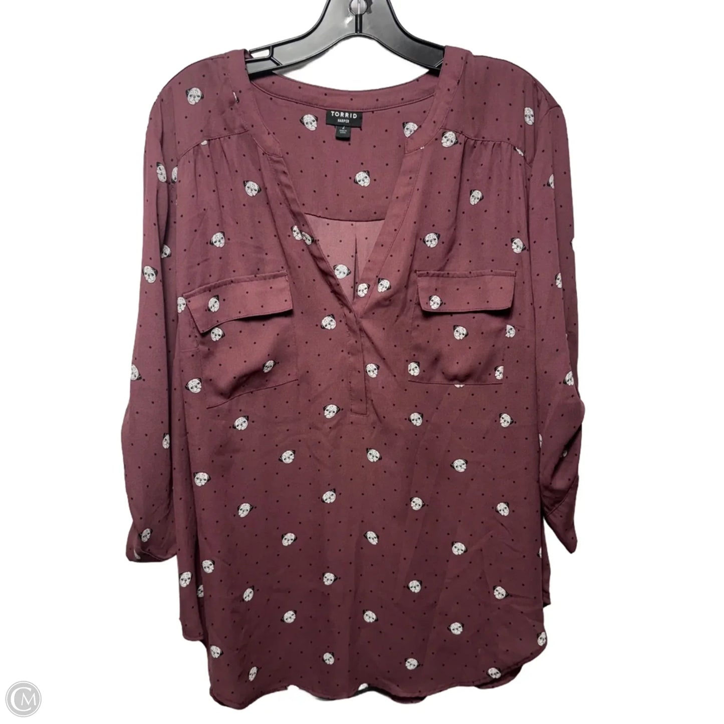 Harper Pug Top Long Sleeve By Torrid In Animal Print, Size: 2x