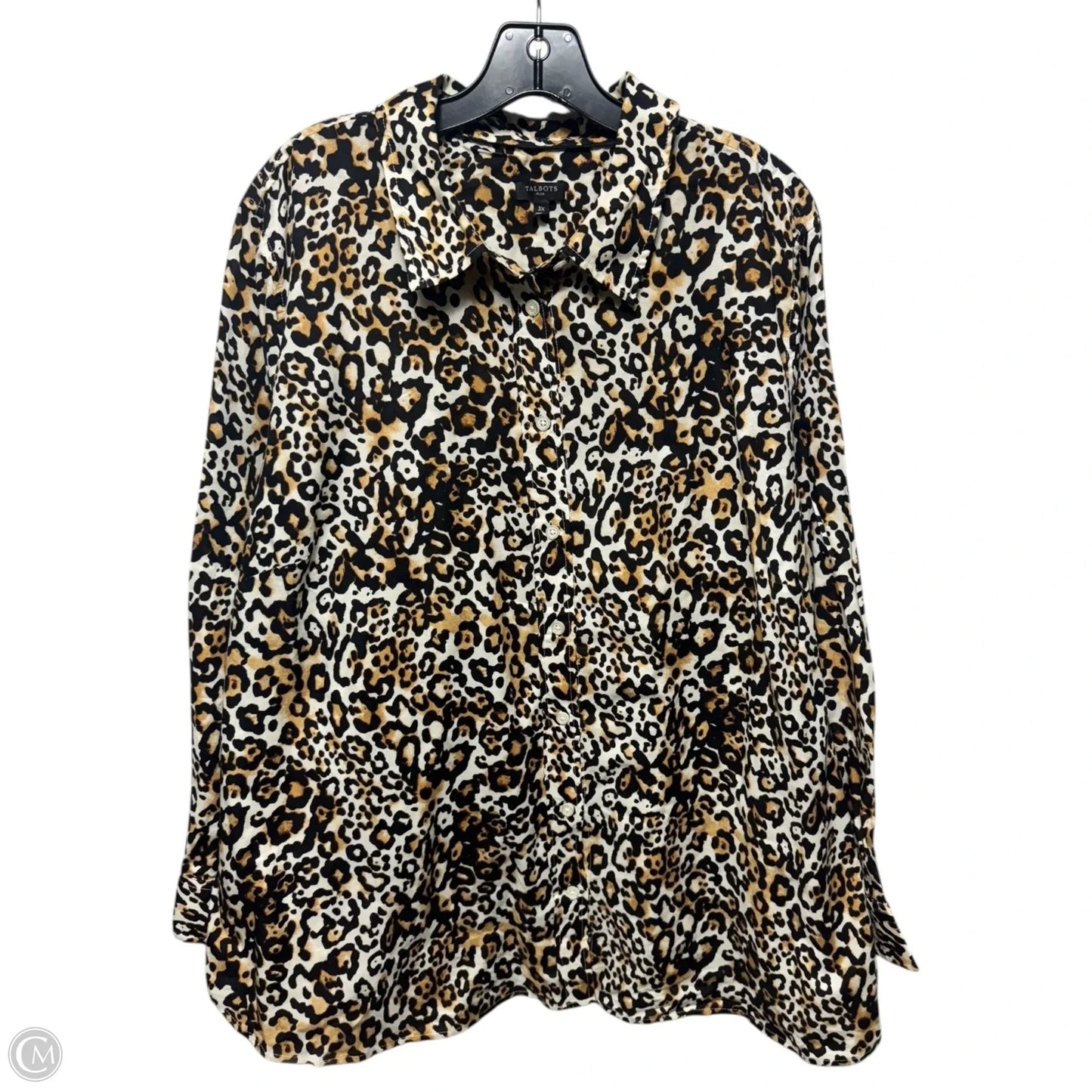 Top Long Sleeve By Talbots In Animal Print, Size: 3x