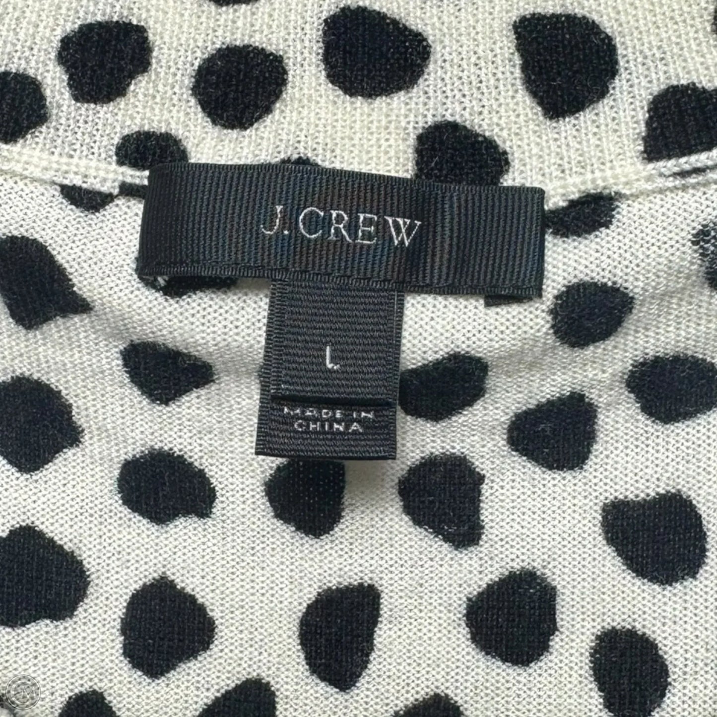 Tippi Merino Wool Sweater By J. Crew In Black & Cream, Size: L