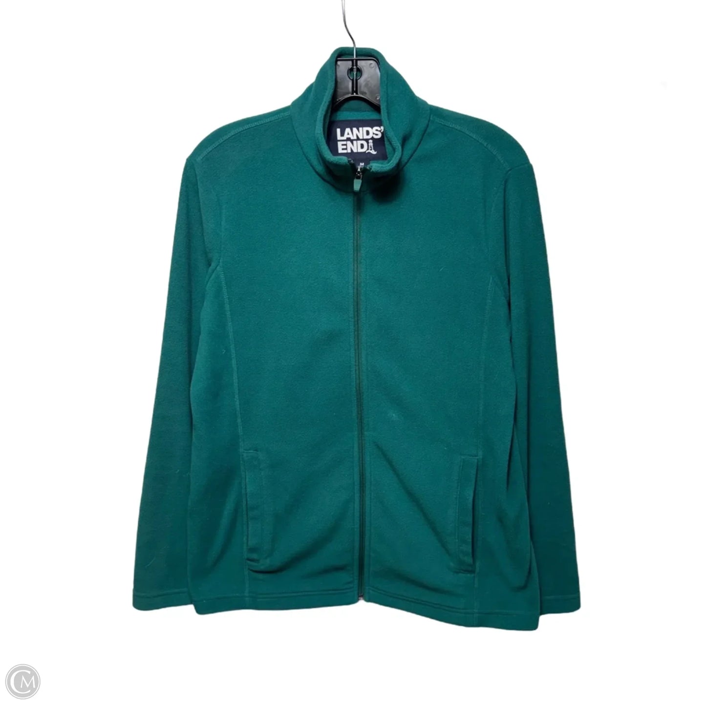 Jacket Fleece By Lands End In Green, Size: M