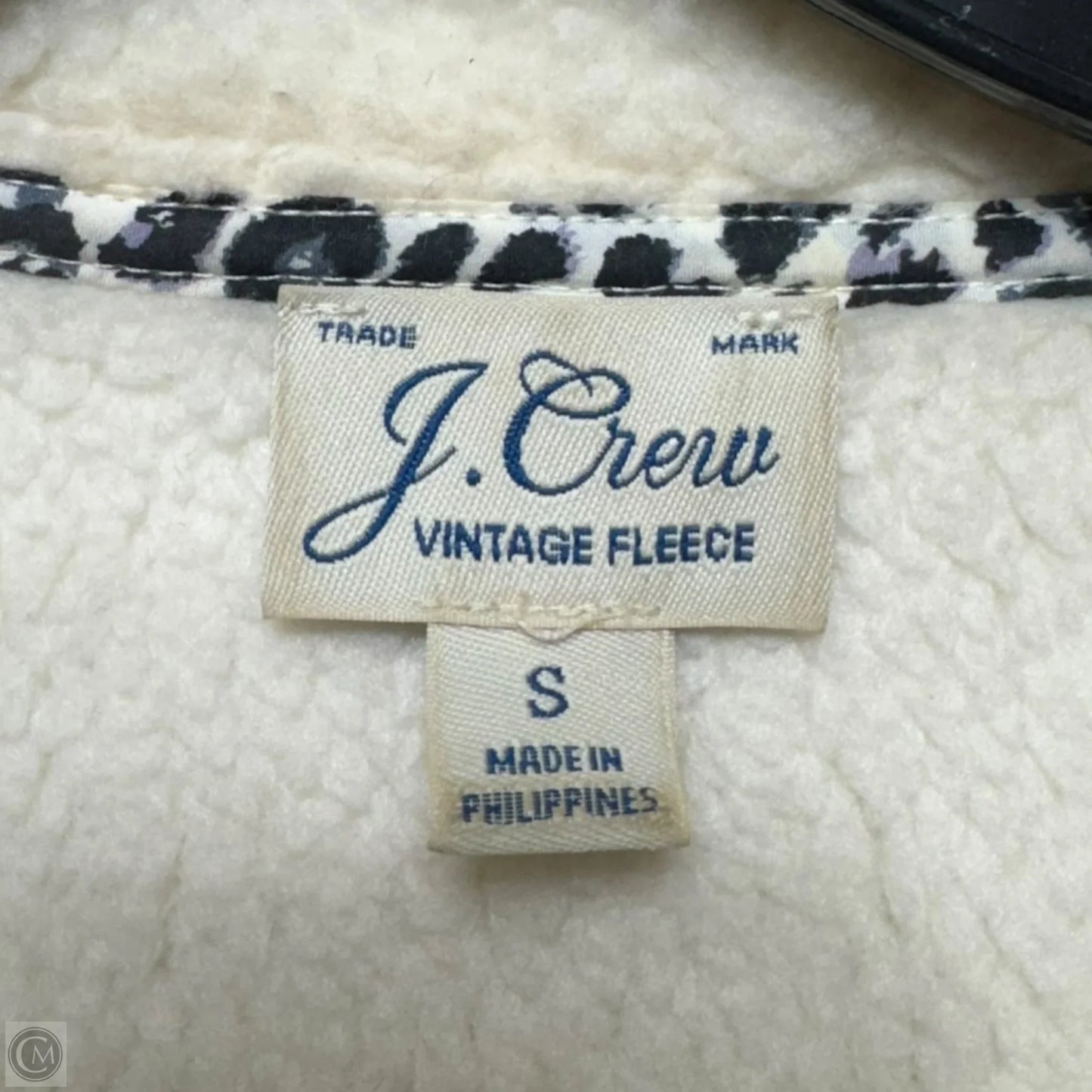 Vintage Fleece Jacket By J. Crew In Cream, Size: S