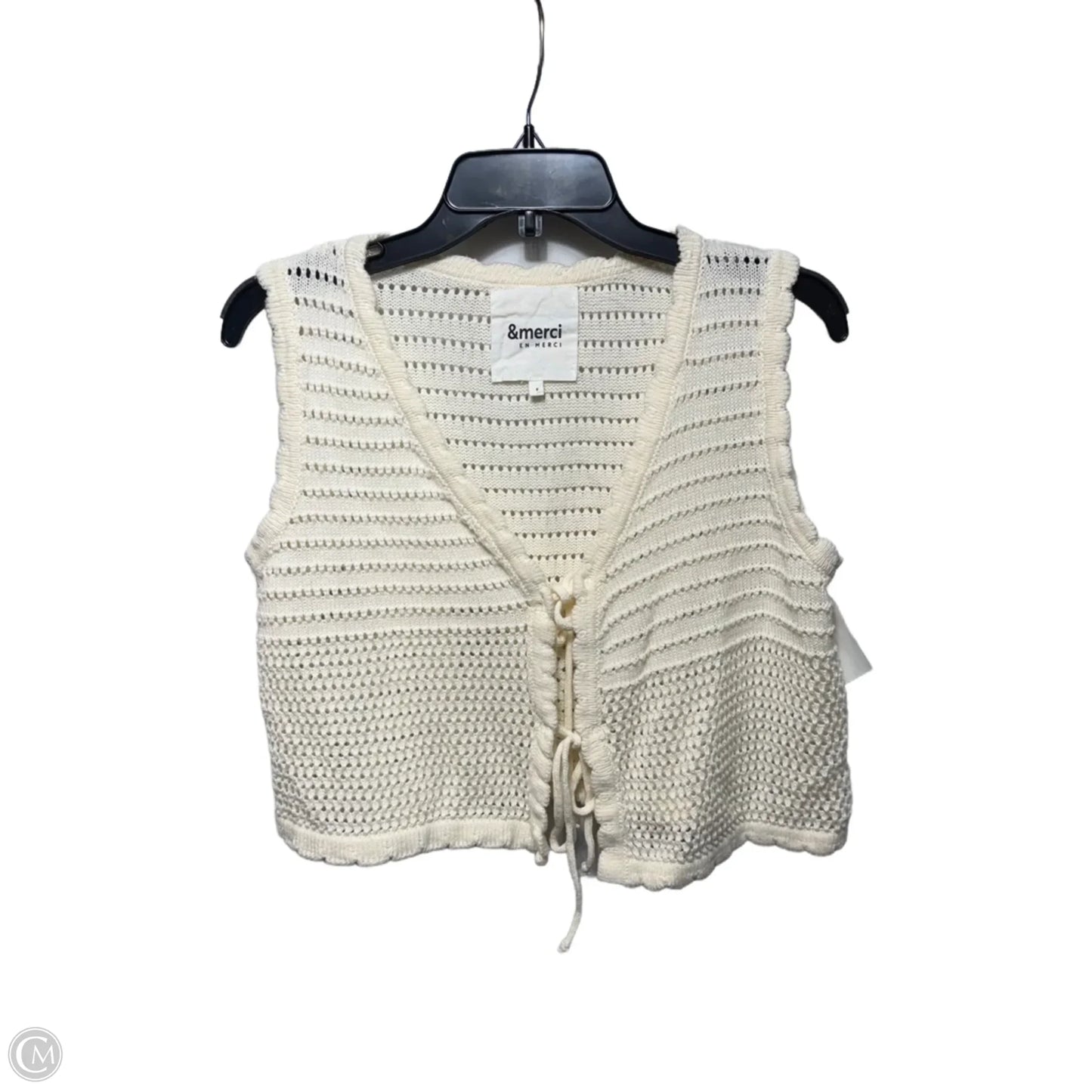 Vest Sweater By &merci In Cream, Size: S