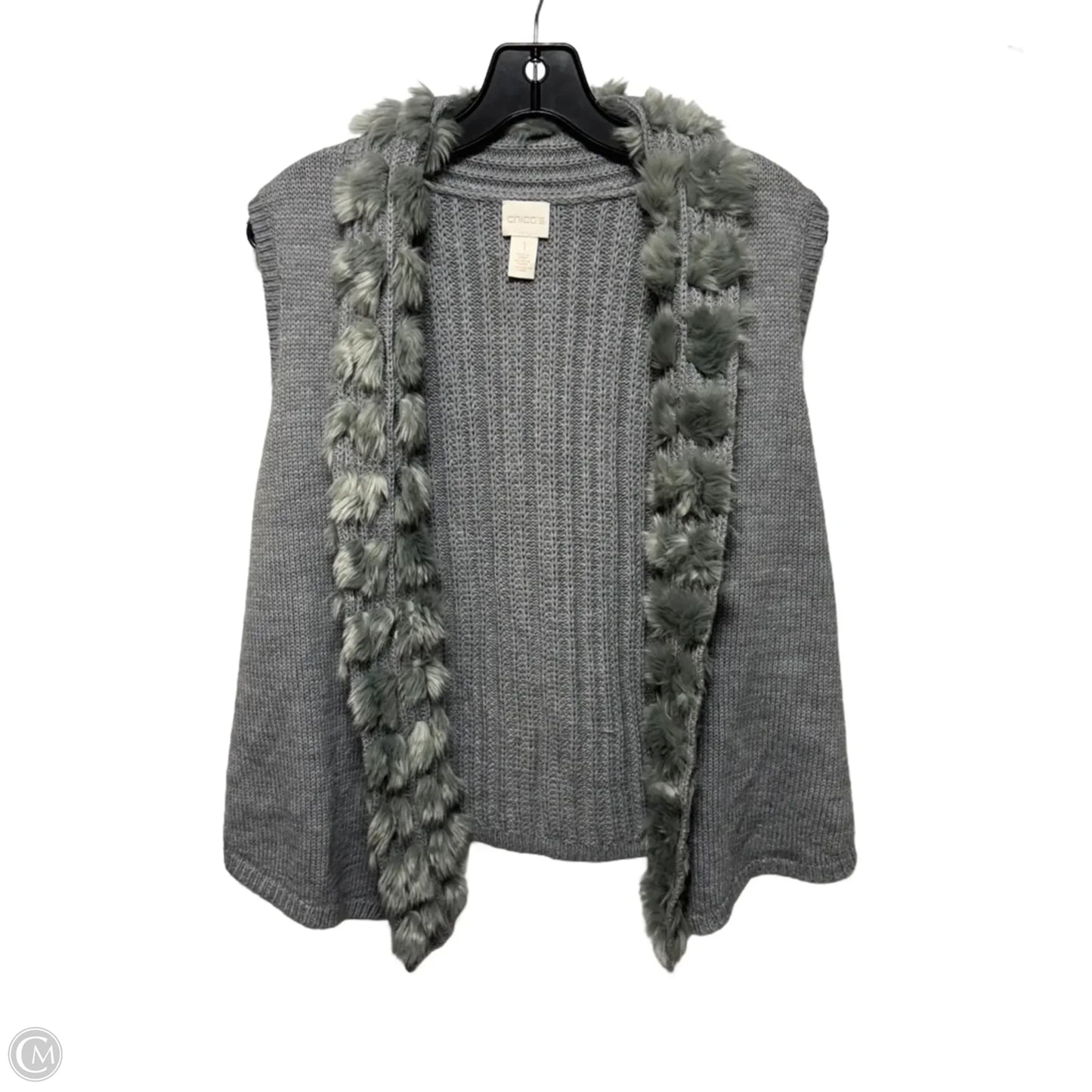 Vest Sweater By Chicos In Grey, Size: M