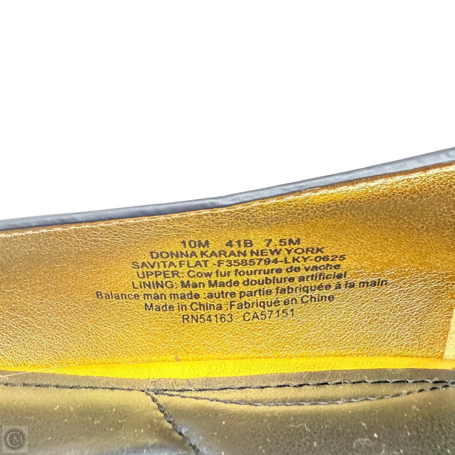 Savita Pointed Toe Calfhair Flats By Donna Karan In Animal Print, Size: 10