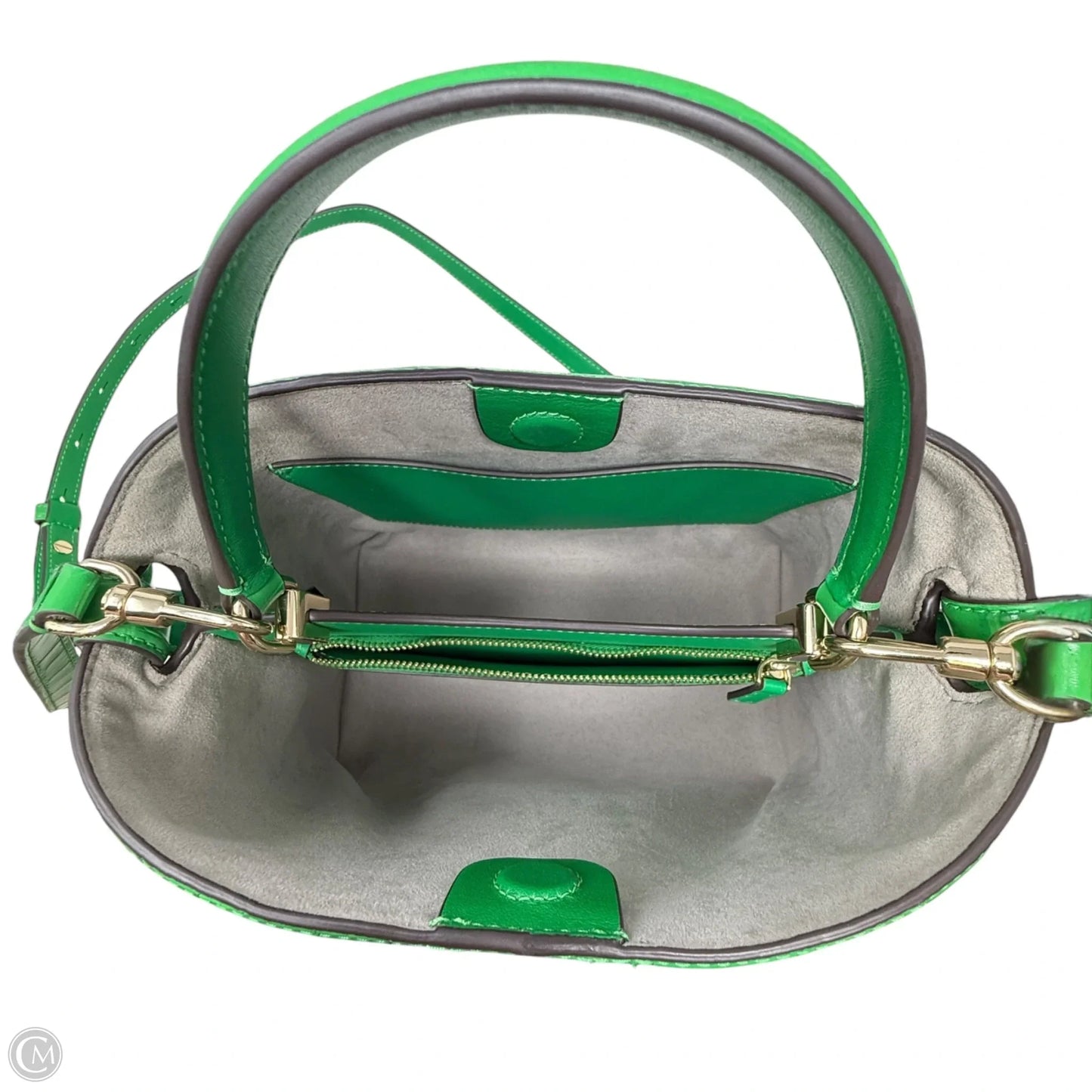 Knott Croc-embossed Top-Handle Bag In Leafy Green Designer By Kate Spade, Size: Medium