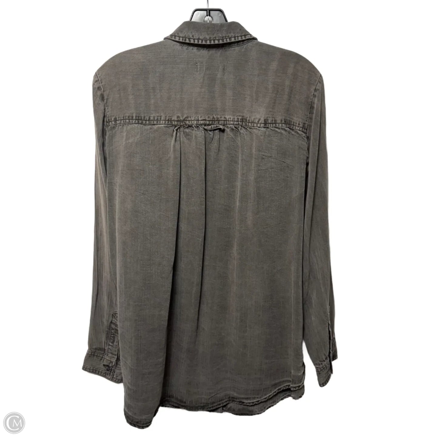 Top Long Sleeve By Pilcro In Grey Denim, Size: L