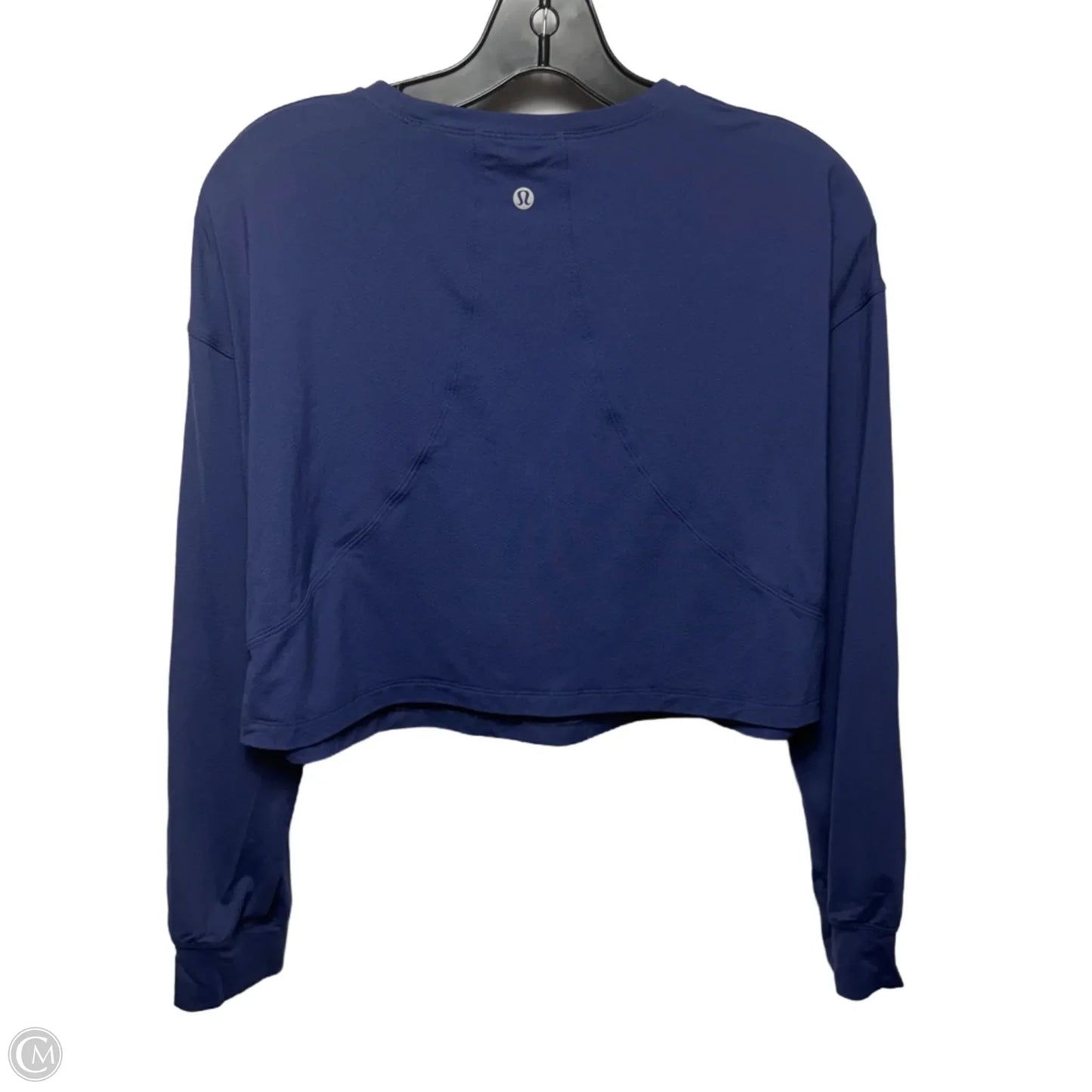 Cropped Athletic Top Long Sleeve Crewneck By Lululemon In Blue, Size: M