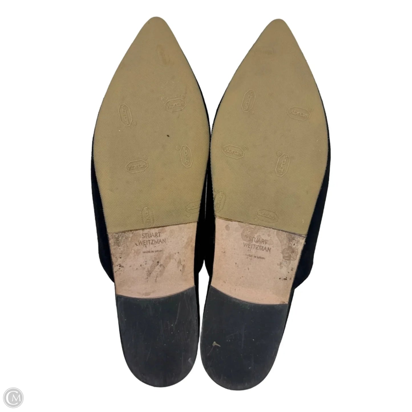 Studio Slides In Black Luxe Suede Designer By Stuart Weitzman In Black, Size: 8