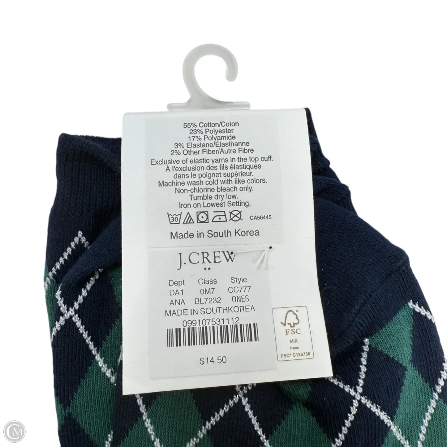 Argyle Trouser Socks By J. Crew In Multi-colored, Size: 0