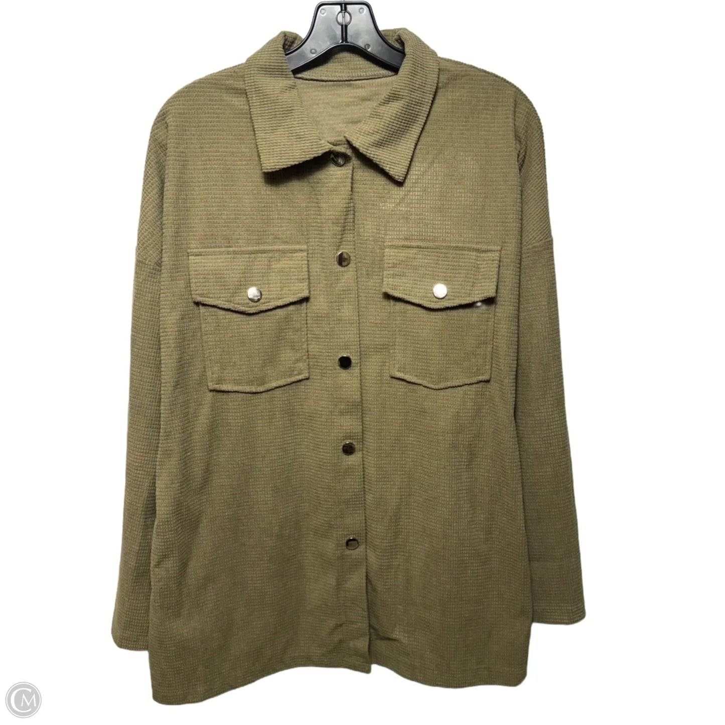 Jacket Shirt By Emery Rose In Green, Size: Xl