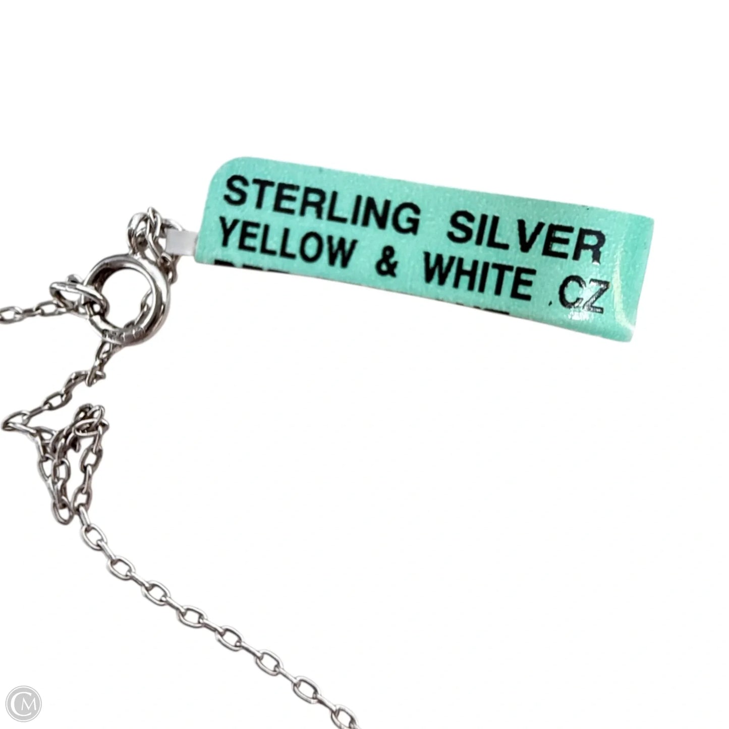 Sterling Silver Yellow & White CZ Aurora Borealis Pendant Necklace By Sorrento