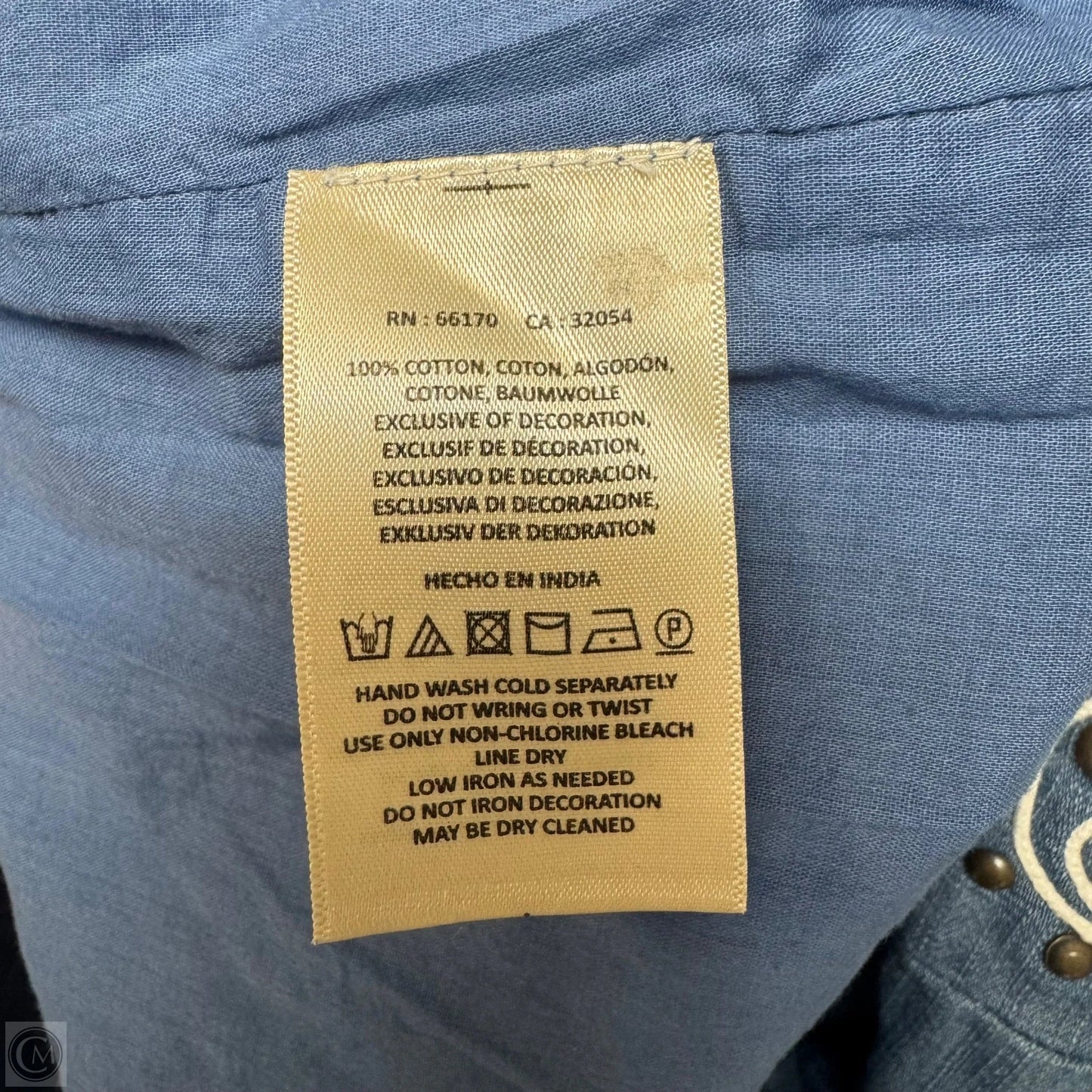 Soft Denim Mini Dress with embroidery and brass beading By Anthropologie In Blue Denim, Size: 4 Petite