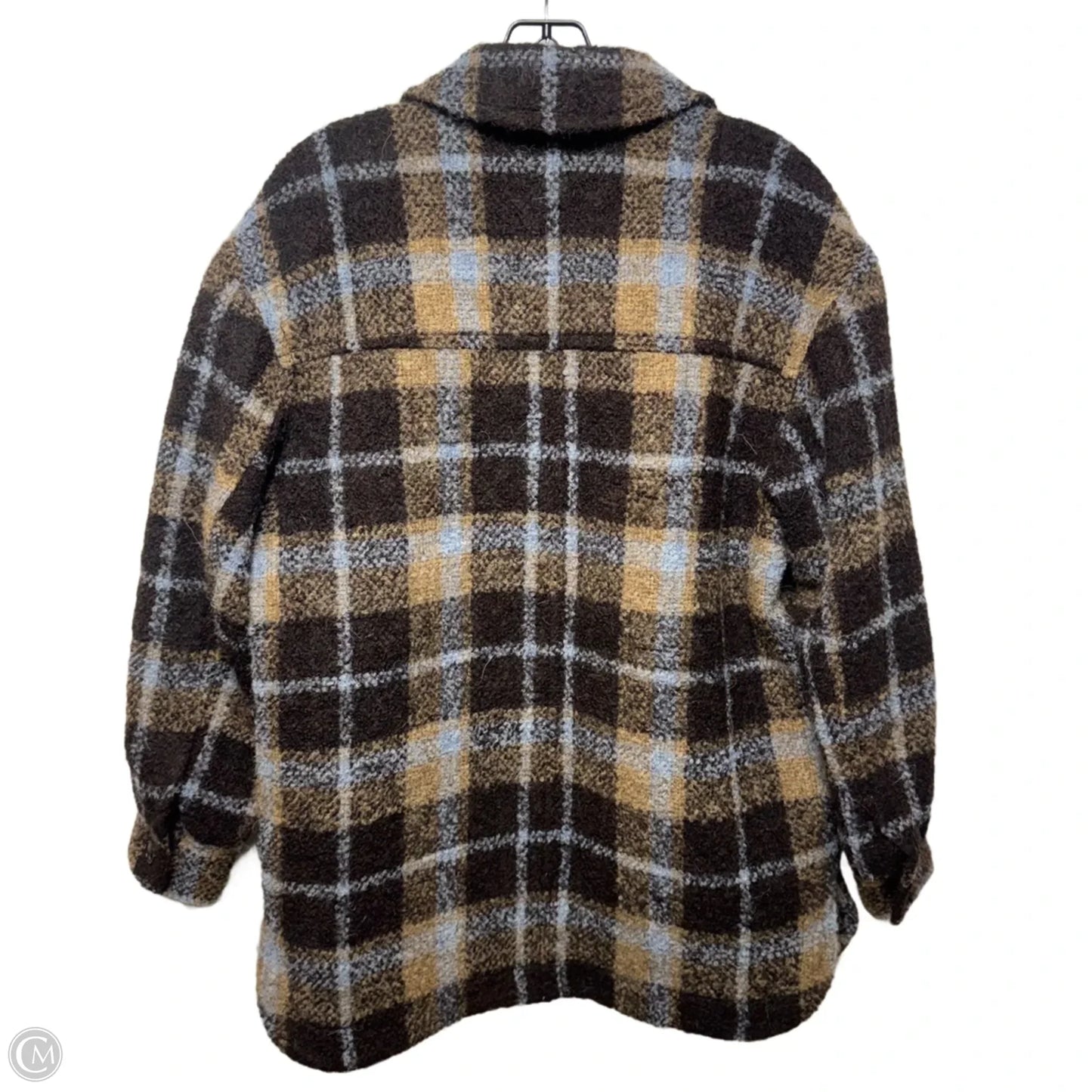 Wool Blend Coat Other By Madewell In Plaid Pattern, Size: S