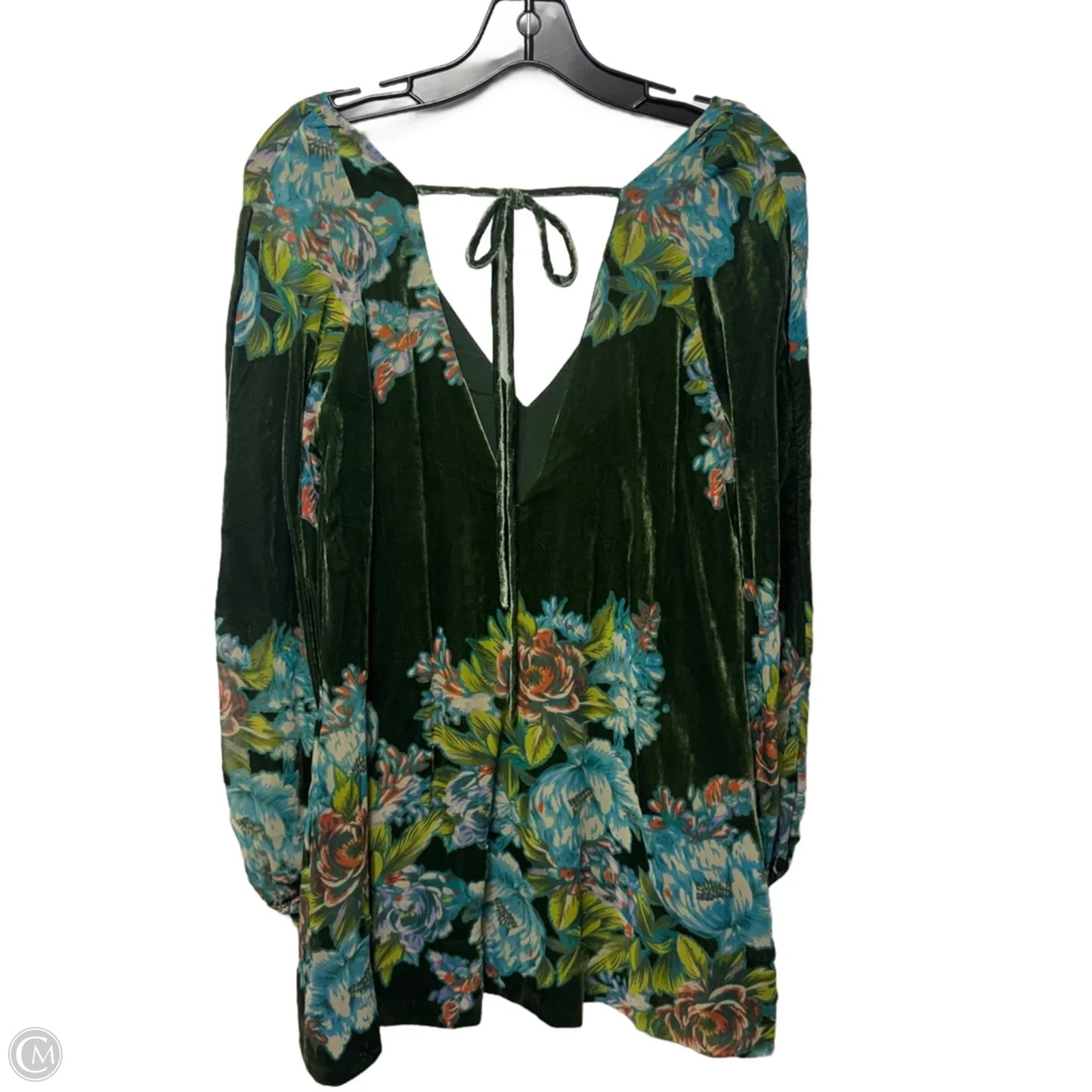 Velvet Burnout Top Long Sleeve By Free People In Floral Print, Size: S