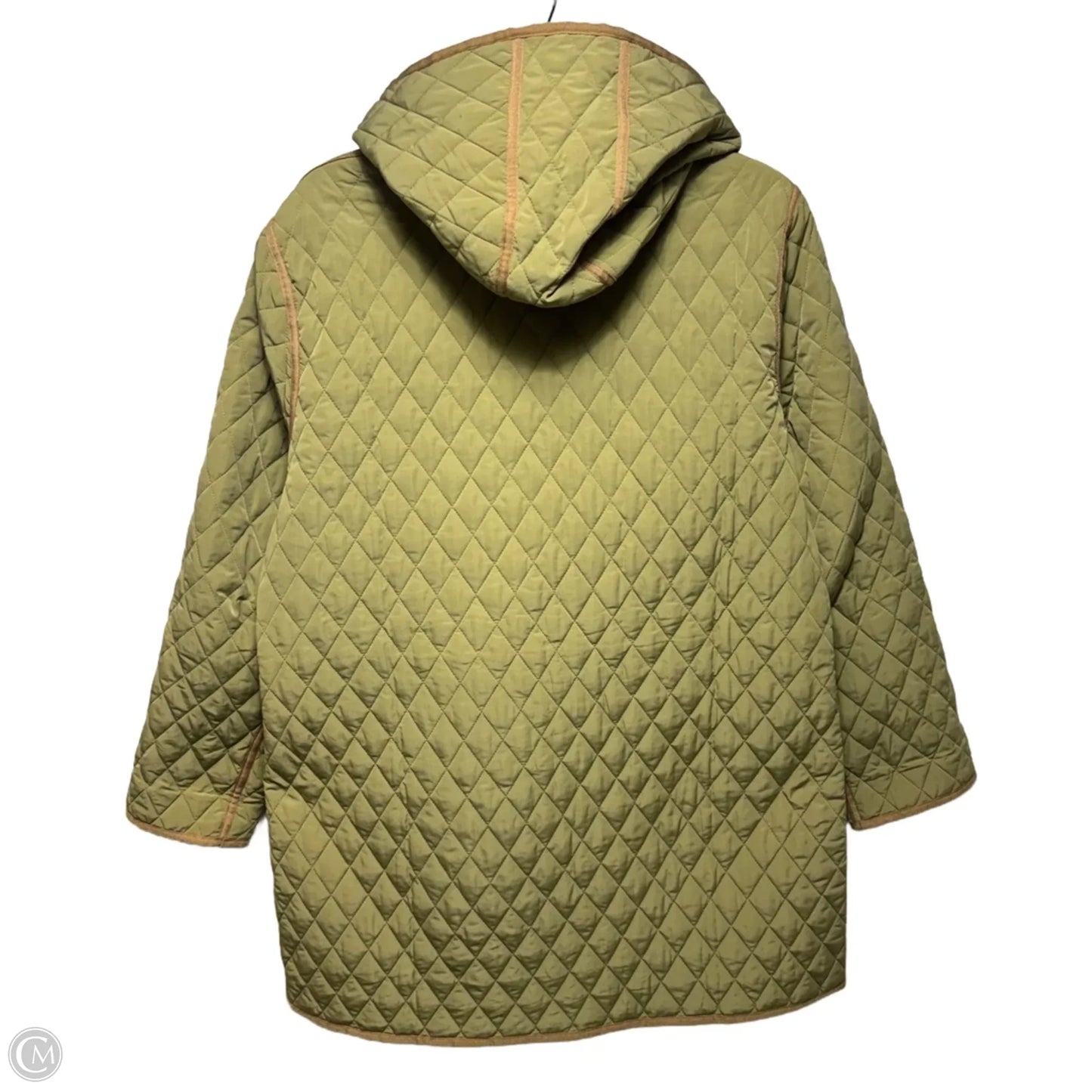 Hooded Coat Puffer & Quilted By Garnet Hill In Green, Size: L