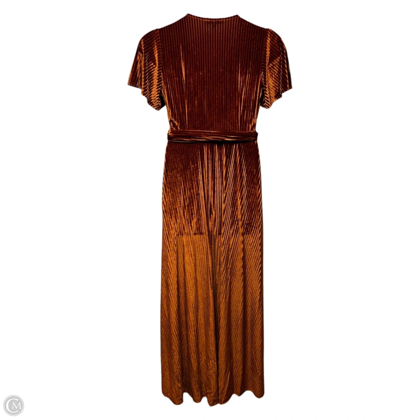 Velvet Wrap Dress Casual Maxi By Baltic Born In Copper, Size: L